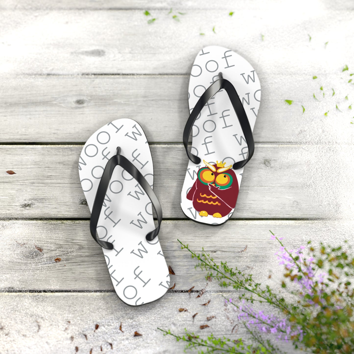 Playful Pet-Themed Flip Flops for Animal Lovers | Dog Lover's Sandals, Cute Footwear, Summer Fun, Beachwear, Woof Design