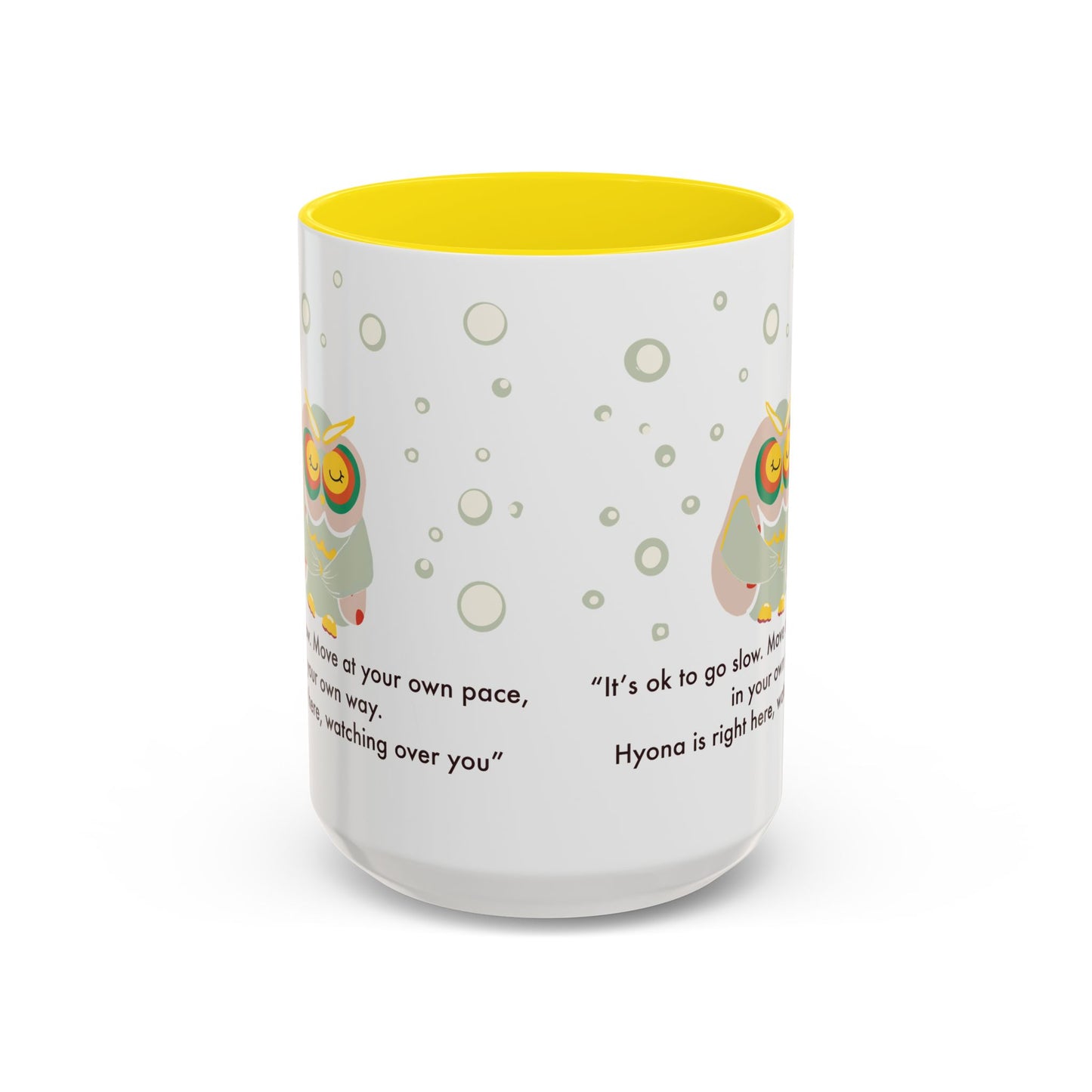 Inspirational Owl Coffee Mug - Relaxing Gift for Coffee Lovers, Motivational Drinkware, Cute Home Decor, Self-Care Reminder