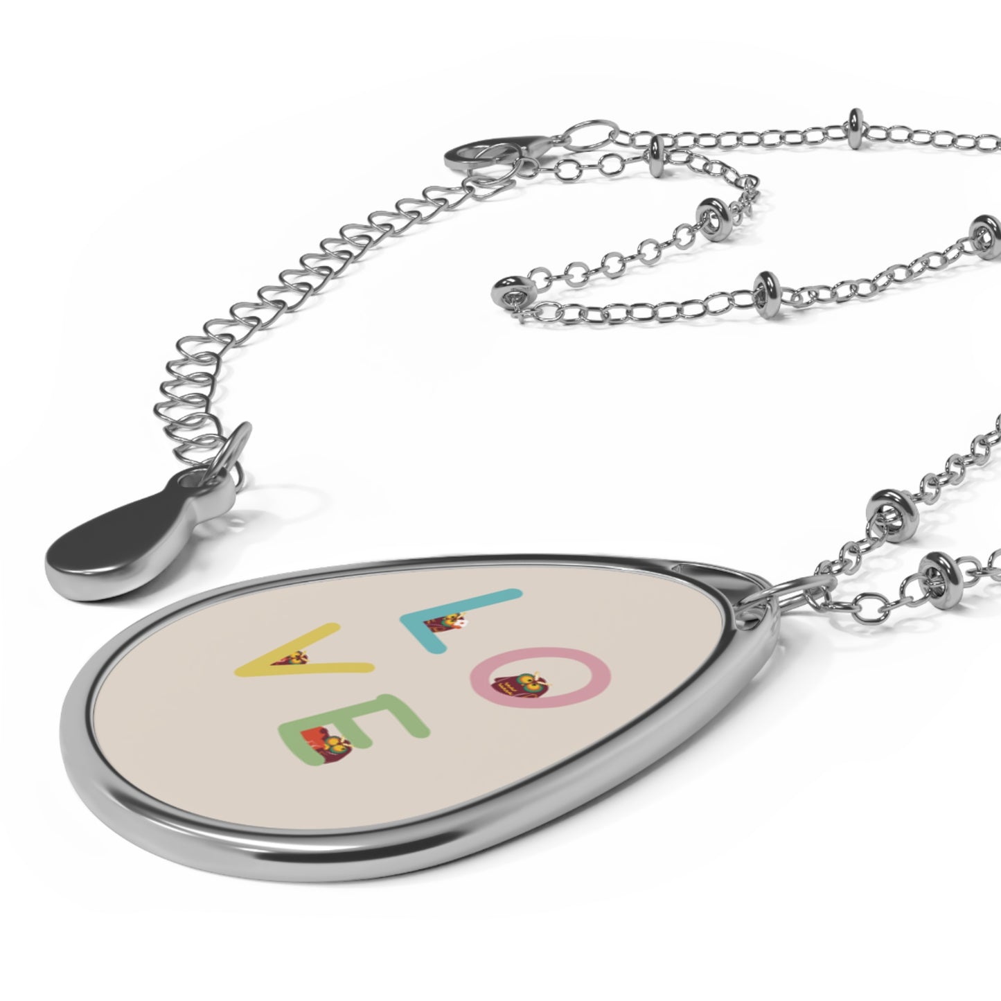Personalized Love Oval Necklace | Meaningful Gift for Weddings, Anniversaries, & Special Occasions