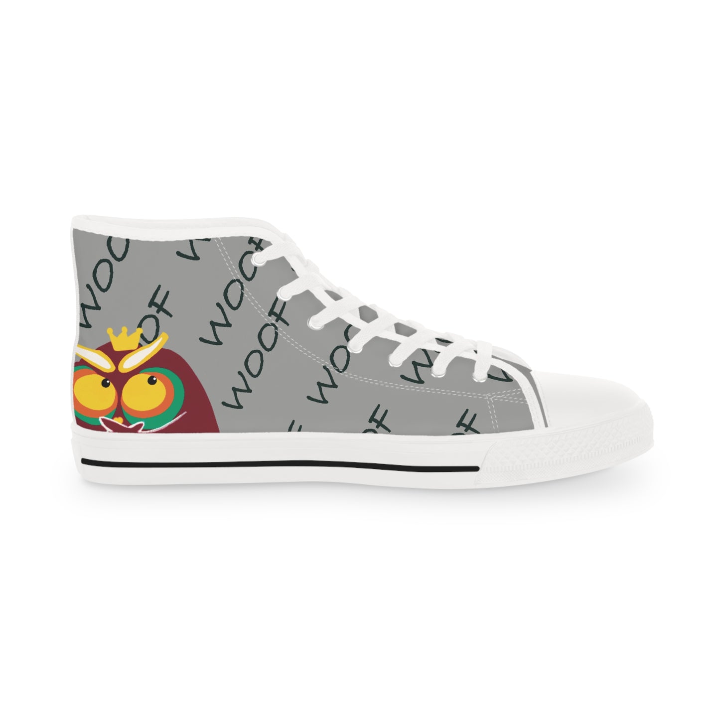 Men's High Top Sneakers with Vibrant Woof Design | Trendy Casual Footwear for Dog Lovers | Perfect for Gifts & Daily Wear