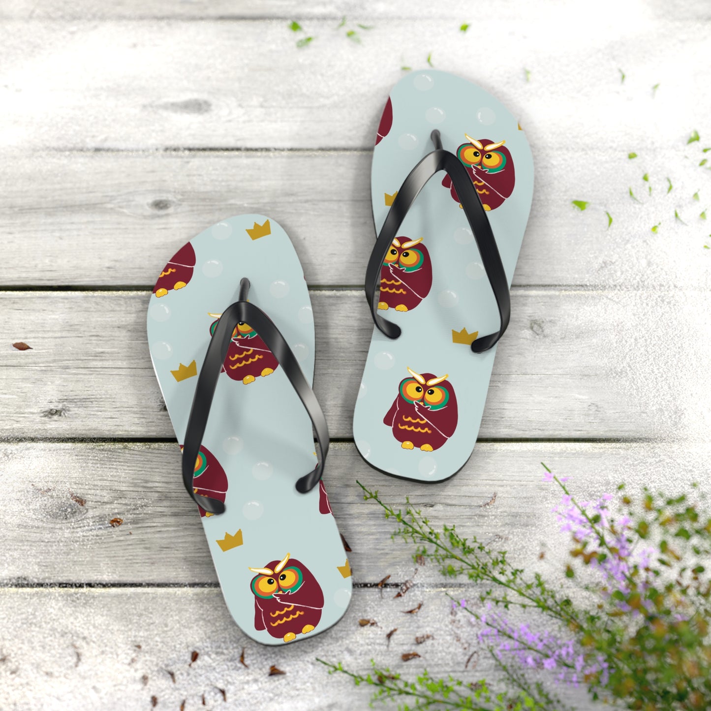 Owl Print Flip Flops - Fun Summer Footwear