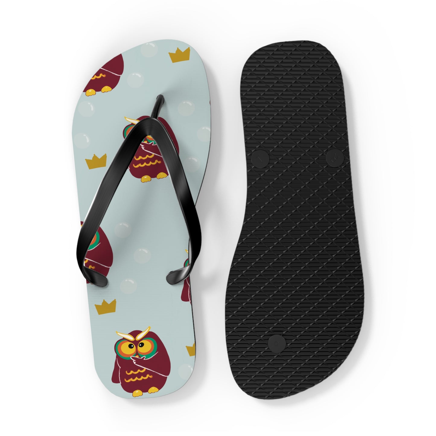 Owl Print Flip Flops - Fun Summer Footwear
