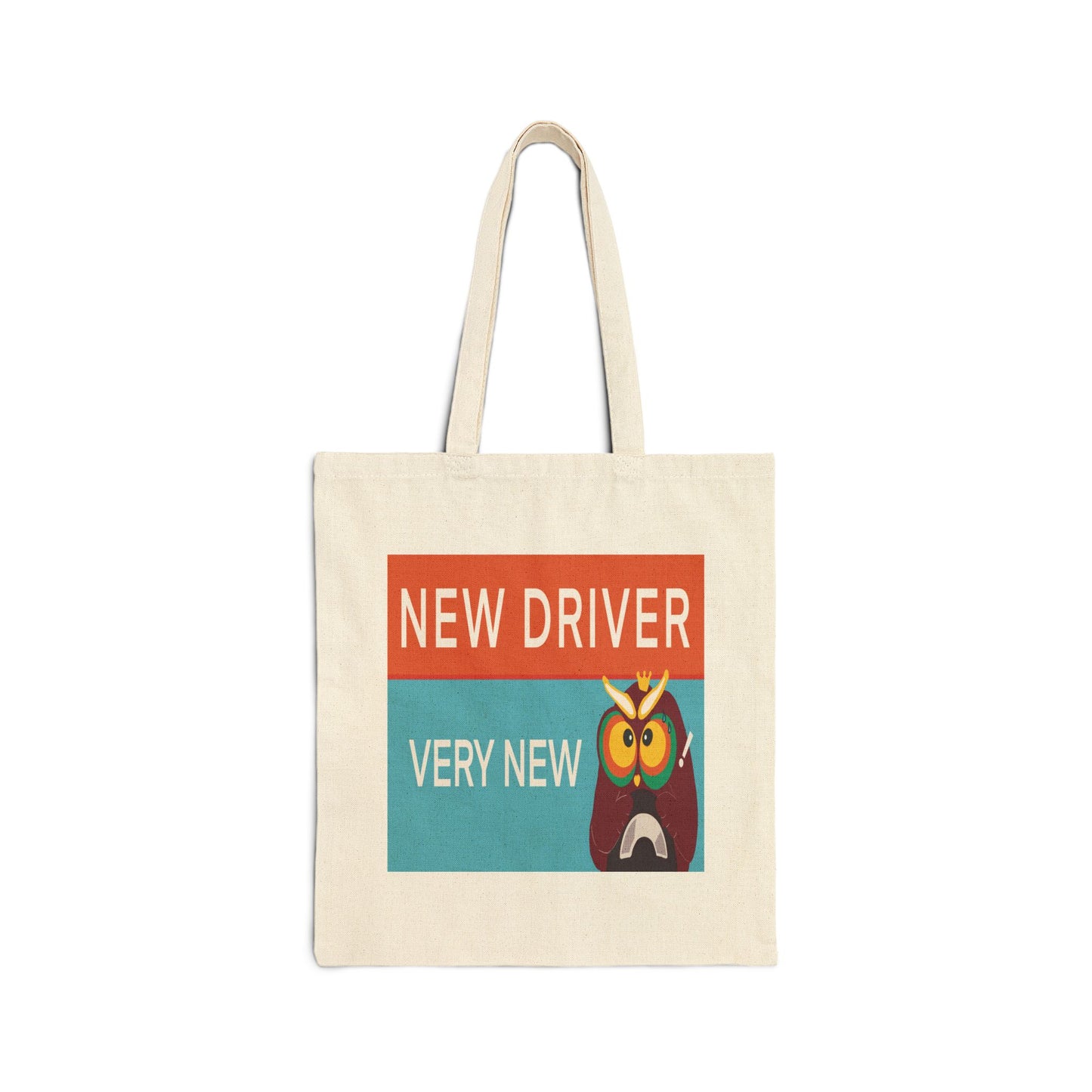 Funny New Driver Tote Bag, Cotton Canvas Grocery Bag, Gift for New Drivers, Eco-Friendly Shopping Bag, Car Enthusiast Tote