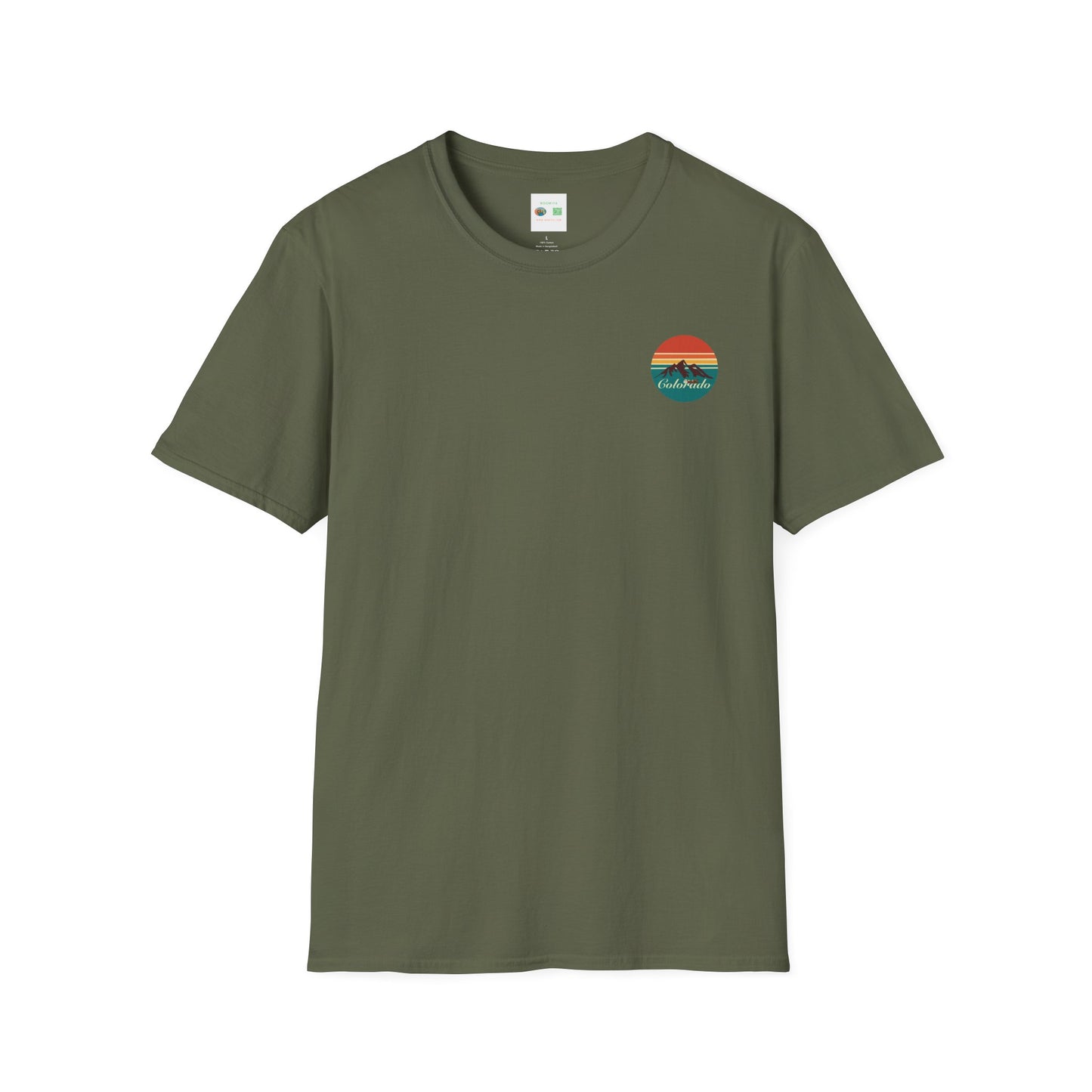 Retro Colorado Mountain T-Shirt | Softstyle Tee for Nature Lovers, Outdoor Adventures, Gifts, Travel Souvenir, Vintage Style