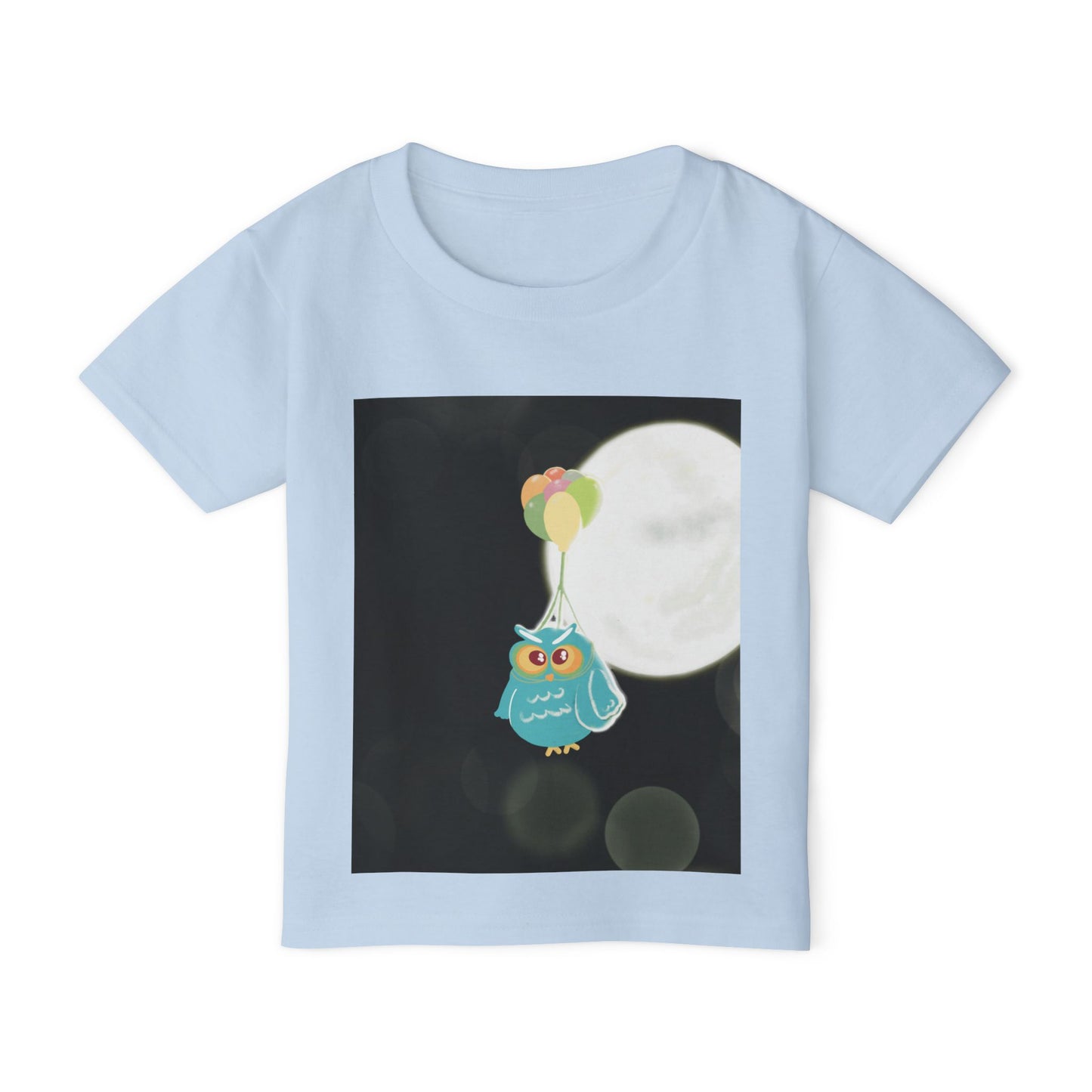 Whimsical Owl Toddler T-Shirt with Balloon Design