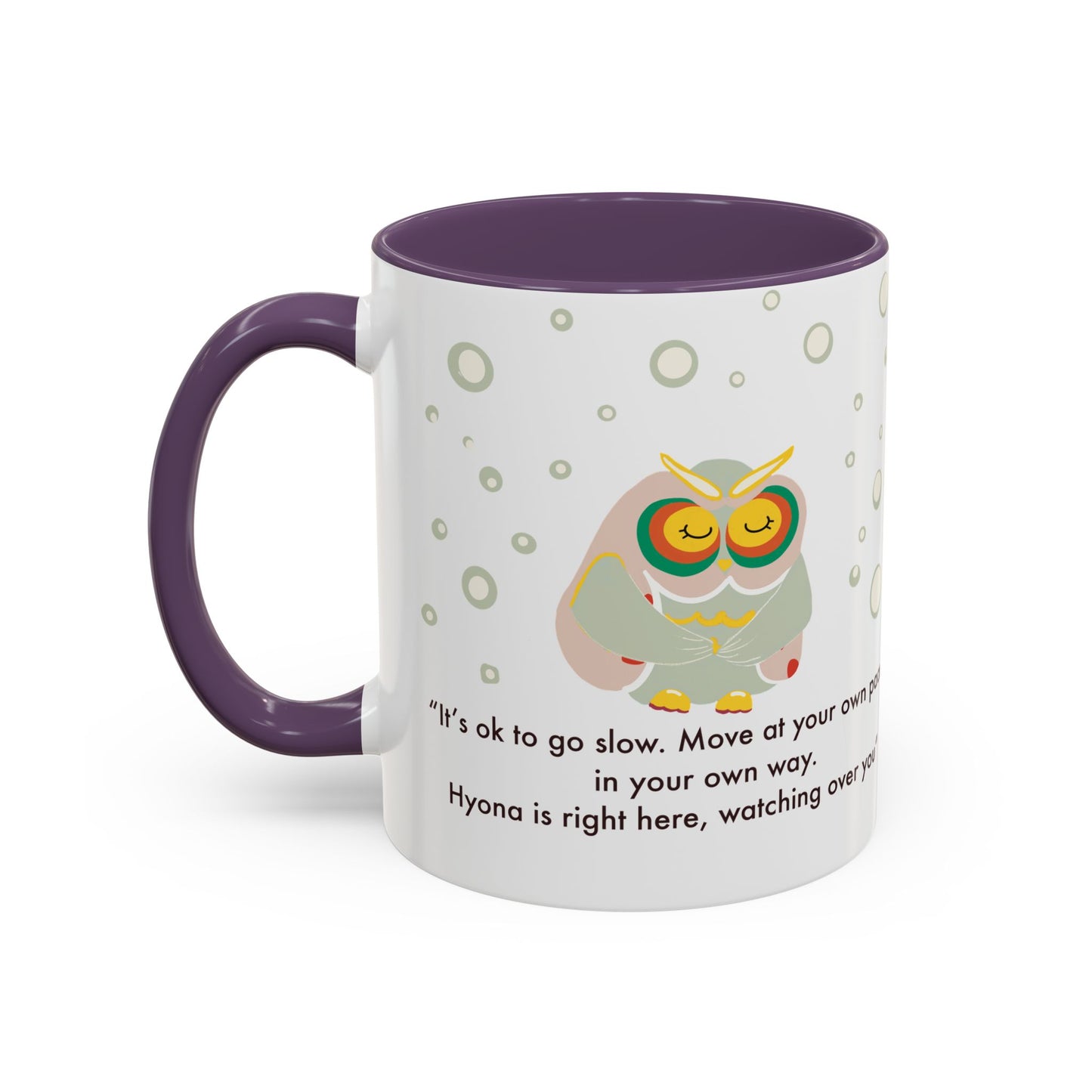 Inspirational Owl Coffee Mug - Relaxing Gift for Coffee Lovers, Motivational Drinkware, Cute Home Decor, Self-Care Reminder