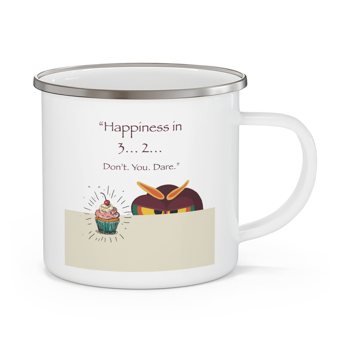 Fun Enamel Camping Mug with Quirky Quotes, Adventure Mug, Coffee Cup for Outdoors, Gift for Campers, Birthday Mug, Unique Travel Mug