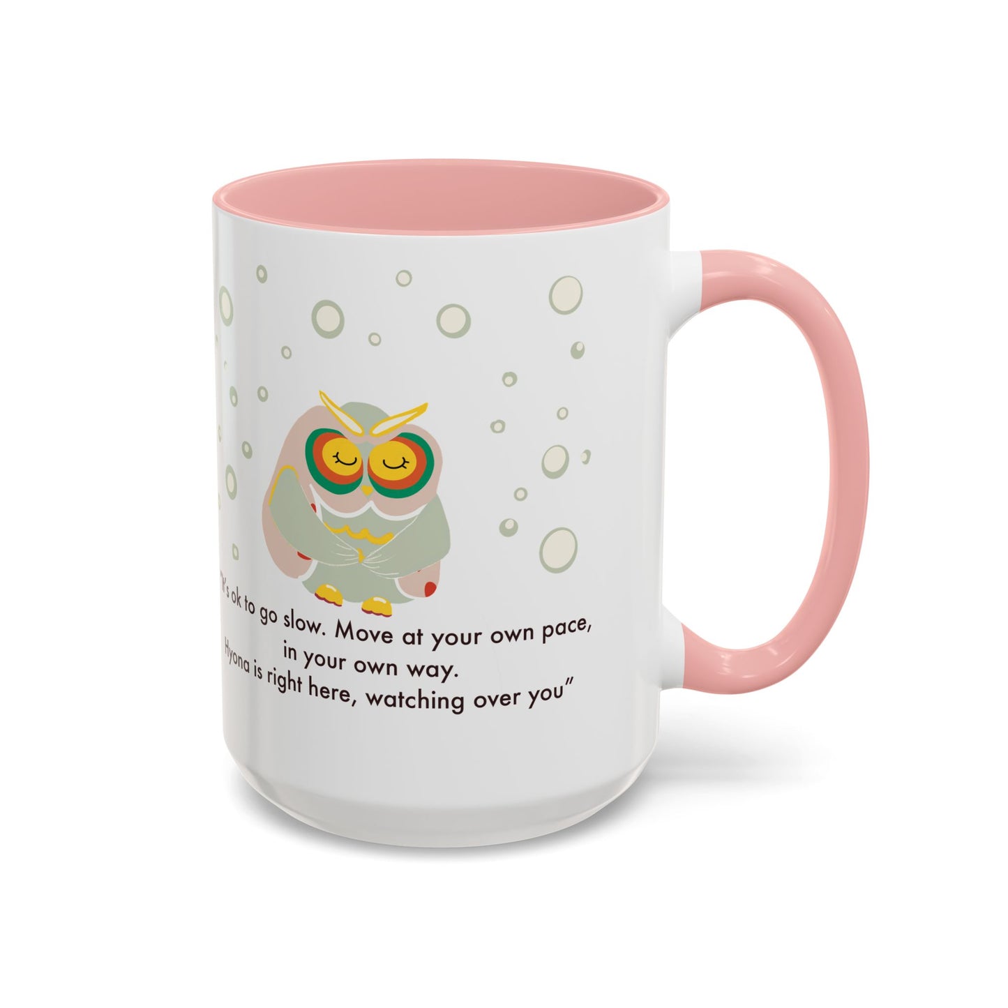 Inspirational Owl Coffee Mug - Relaxing Gift for Coffee Lovers, Motivational Drinkware, Cute Home Decor, Self-Care Reminder