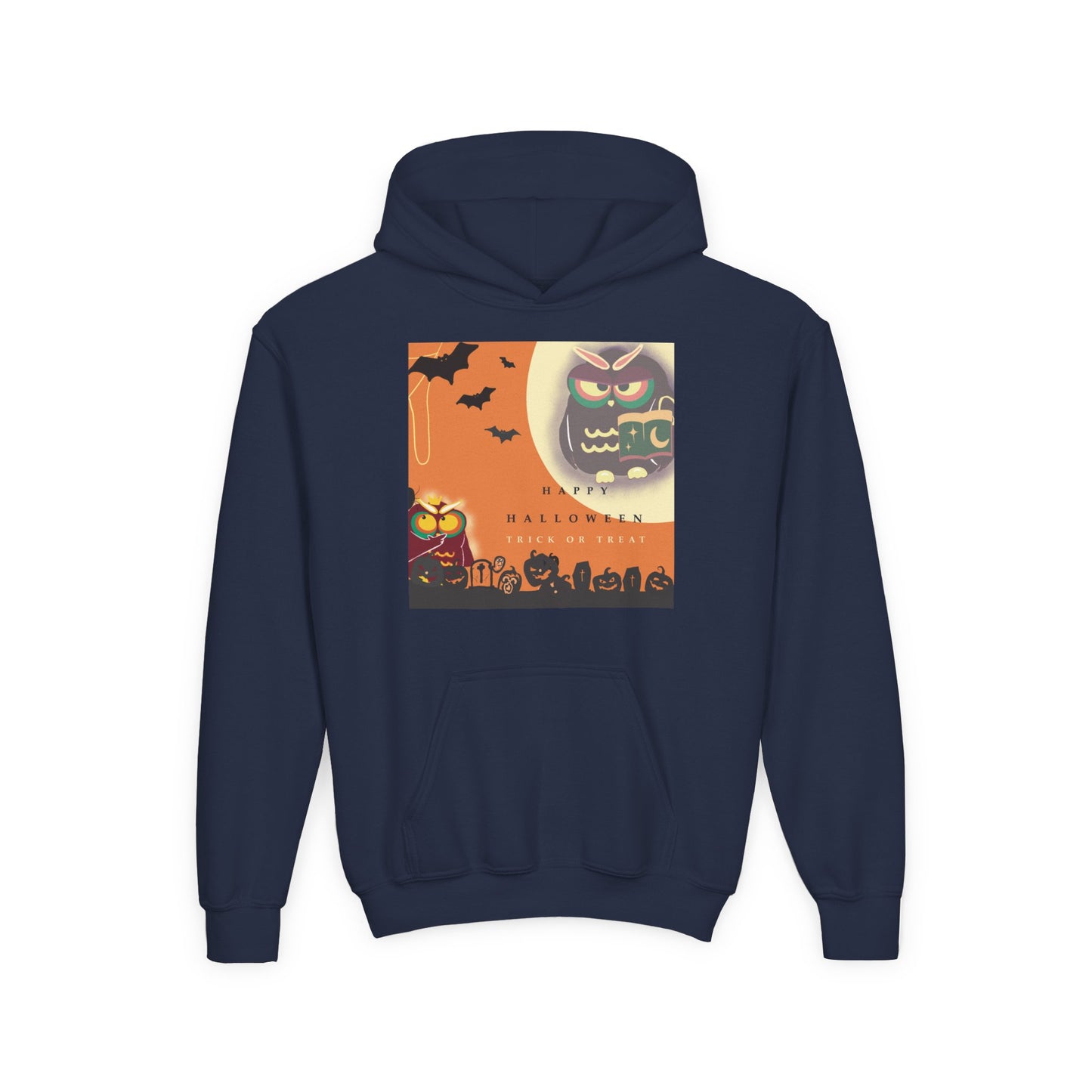 Halloween Youth Hoodie - Spooky Graphic Sweatshirt, Perfect for Fall Fun, Trick-or-Treating, Costume Parties, Cozy Sweater