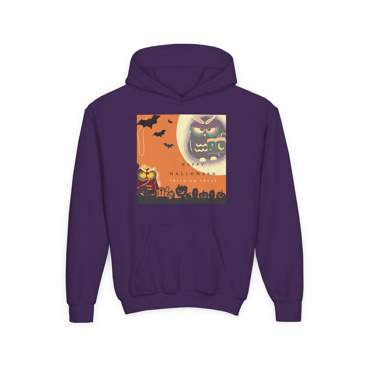 Halloween Youth Hoodie - Spooky Graphic Sweatshirt, Perfect for Fall Fun, Trick-or-Treating, Costume Parties, Cozy Sweater