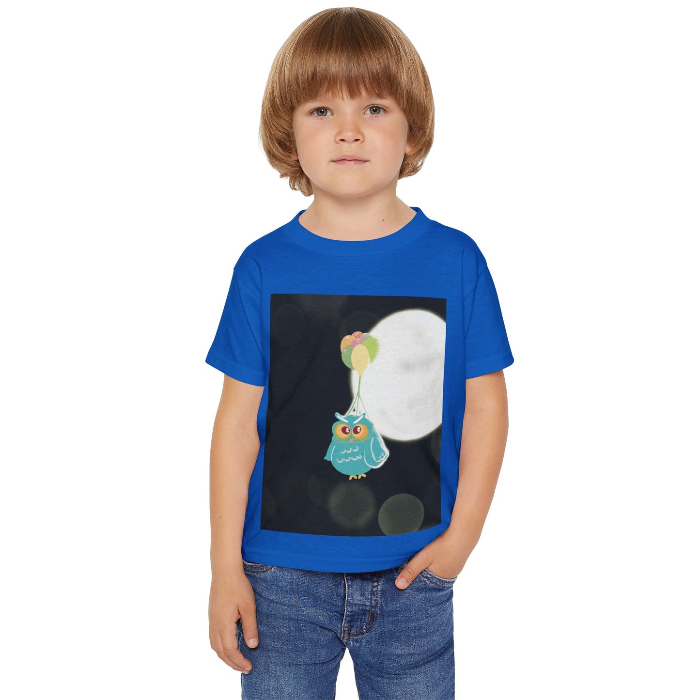 Whimsical Owl Toddler T-Shirt with Balloon Design