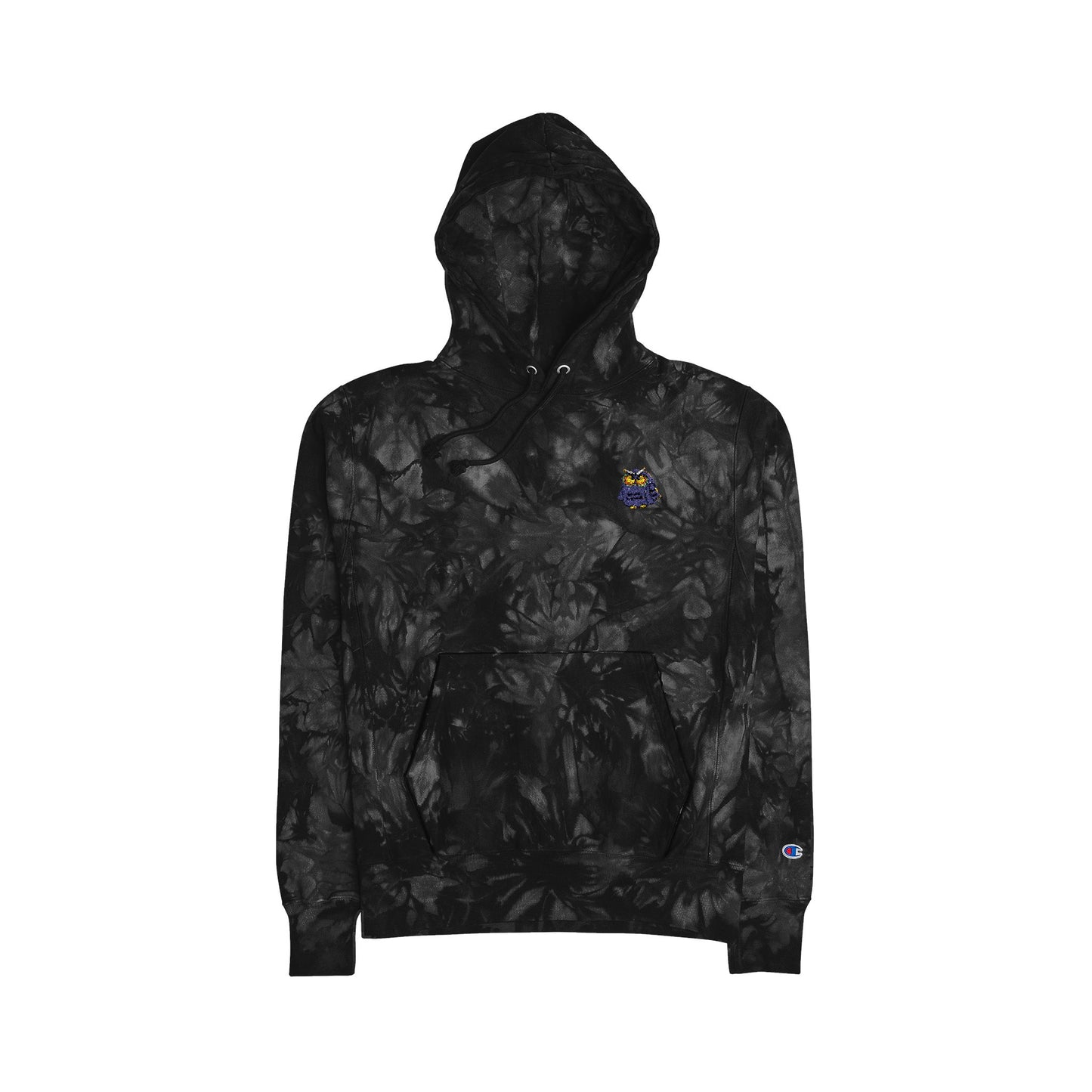 Unisex Champion Tie-Dye Hoodie with Embroidered Design - Cozy Streetwear Essential