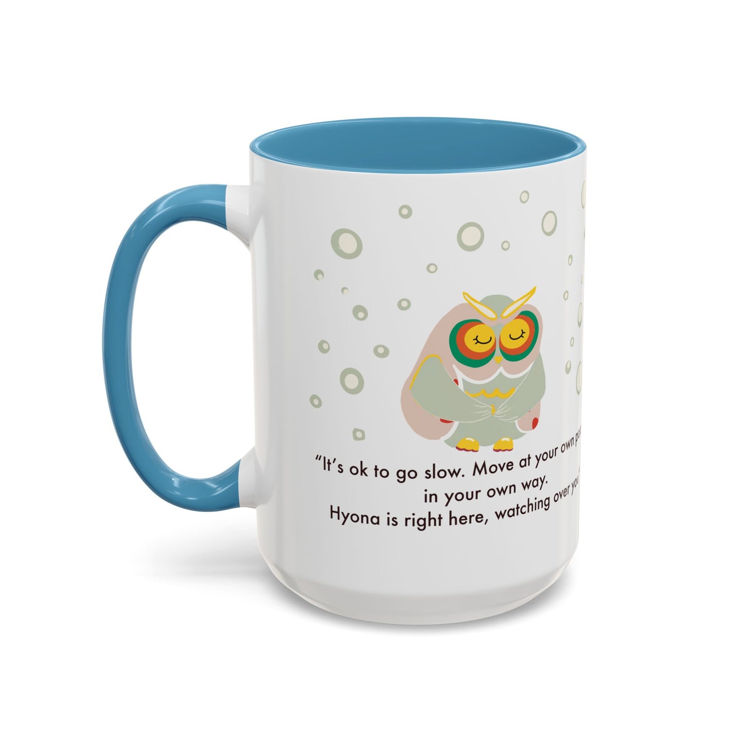 Inspirational Owl Coffee Mug - Relaxing Gift for Coffee Lovers, Motivational Drinkware, Cute Home Decor, Self-Care Reminder