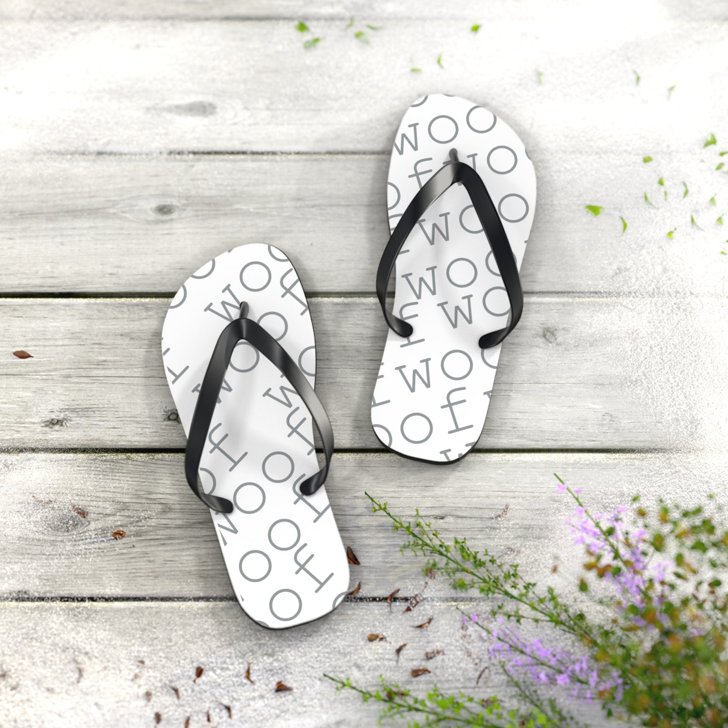 Stylish Flip Flops with 'Woof' Design for Dog Lovers, Summer Beach Footwear, Pet Owner Gifts, Cute Animal Accessories, Dog Mom Sandals