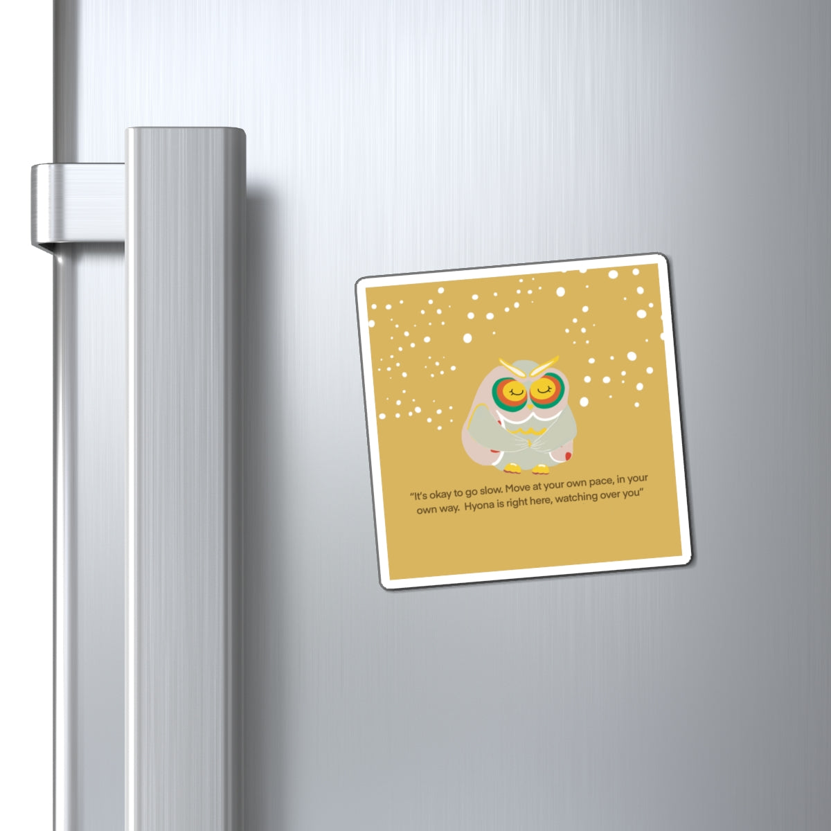 Inspirational Owl Magnet - "It's Okay to Go Slow" Decor