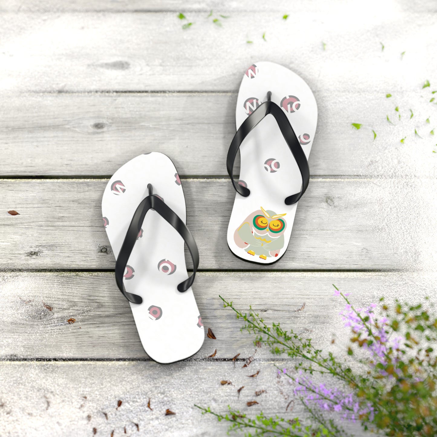 Colorful Owl Flip Flops, Fun Summer Sandals for Beach Days, Vacation Footwear, Holiday Gifts for Friends, Relaxation Essentials