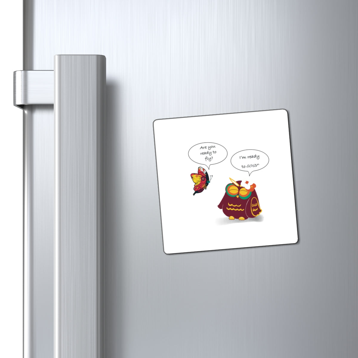 Cute Owl & Butterfly Magnets - Inspirational Home Decor, Fun Kitchen Gifts, Kids Room Accessories, Motivational Quotes