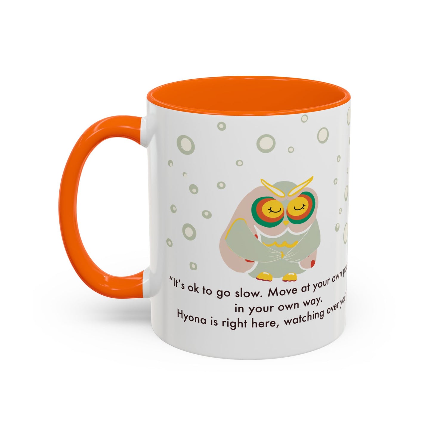 Inspirational Owl Coffee Mug - Relaxing Gift for Coffee Lovers, Motivational Drinkware, Cute Home Decor, Self-Care Reminder