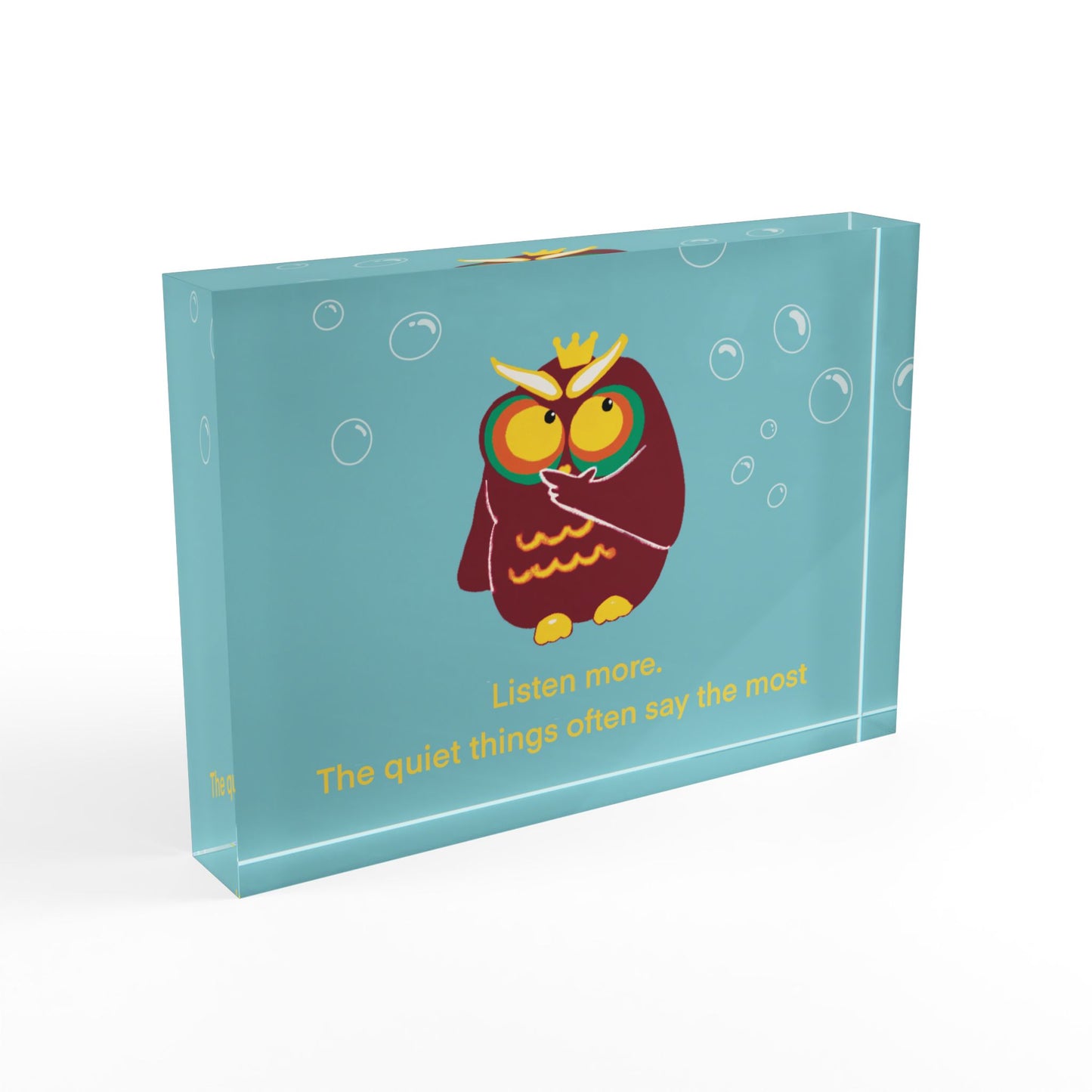 Whimsical Owl Photo Block - Cute Home Décor, Inspirational Gift, Office Art, Kid's Room Decoration, Conversation Starter