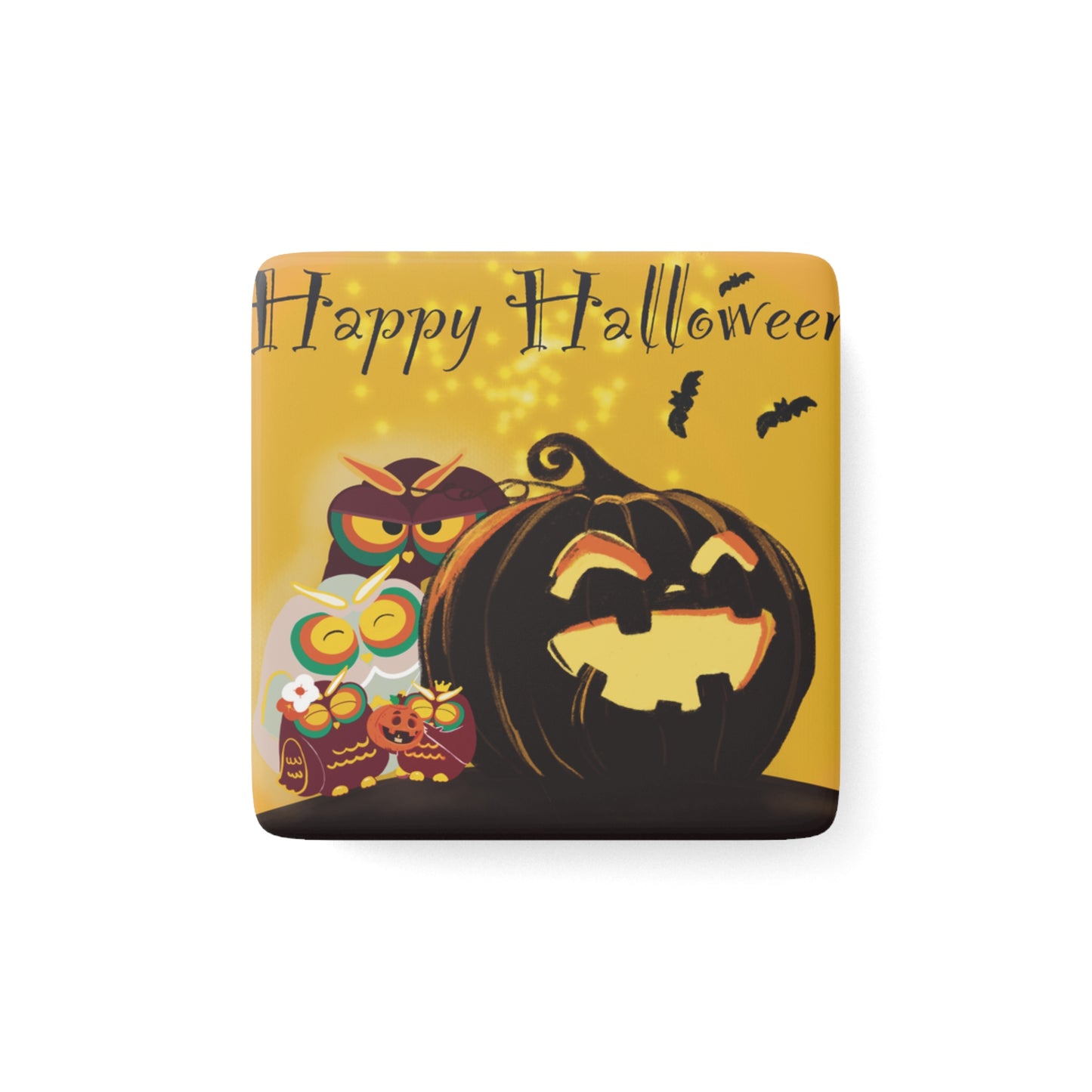 Halloween Owl Magnet, Festive Decor, Seasonal Refrigerator Magnet, Cute Halloween Gift, Home Decoration for Fall