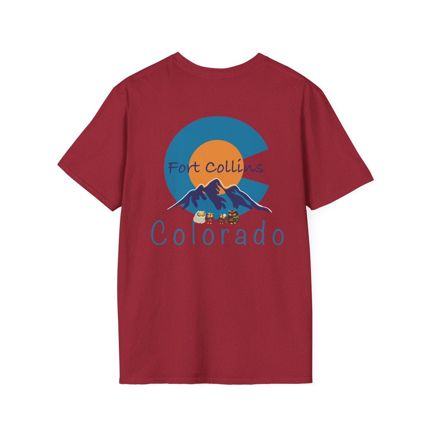 Fort Collins Colorado Unisex T-Shirt | Softstyle Tee for Travel Lovers, Adventure Seekers, and Summer Days, Gift for Nature Enthusiasts