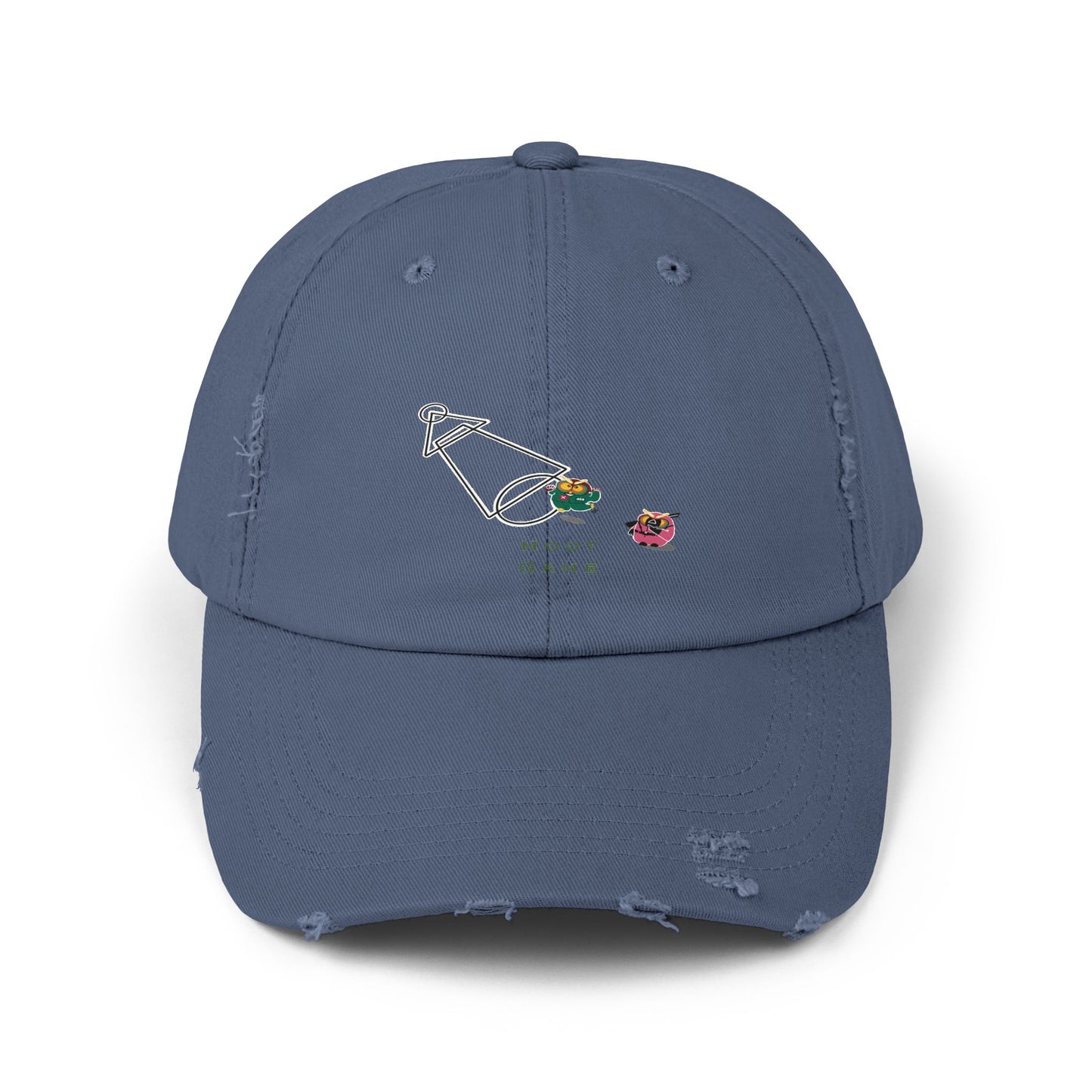 Unisex Distressed Cap - Hoot Game Inspired Fashion Hat