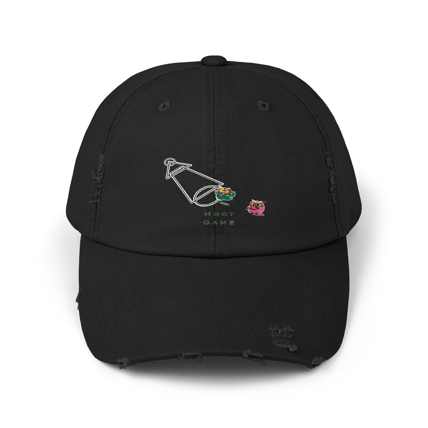 Unisex Distressed Cap - Hoot Game Inspired Fashion Hat