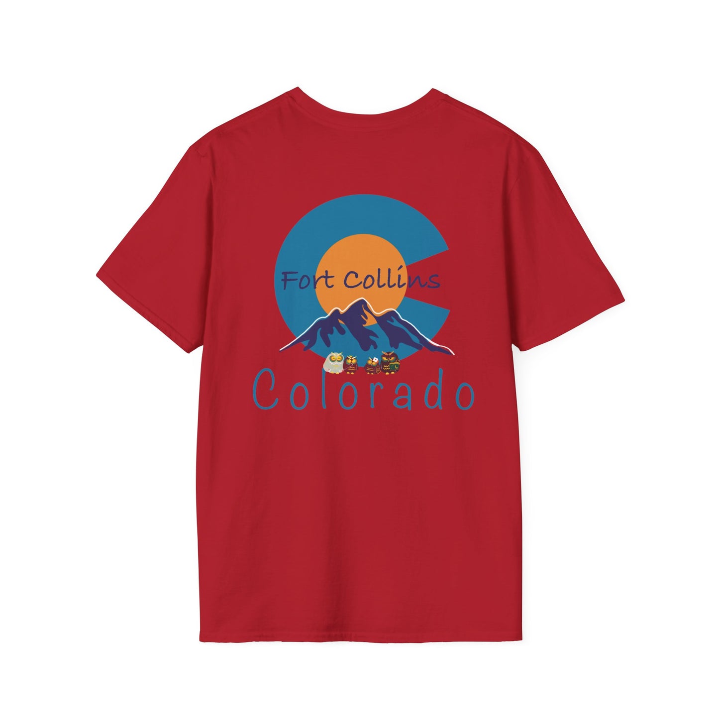 Fort Collins Colorado Unisex T-Shirt | Softstyle Tee for Travel Lovers, Adventure Seekers, and Summer Days, Gift for Nature Enthusiasts