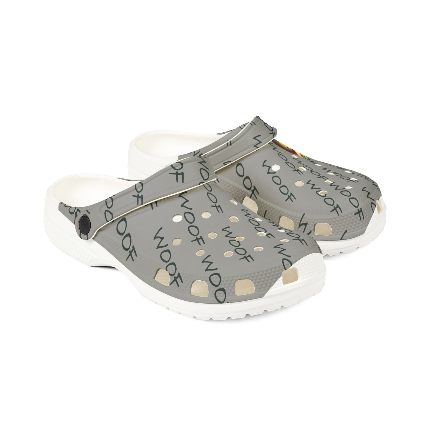 Woof Pattern EVA Foam Shoes, Dog Lover Clogs for Everyday Use, Casual Footwear for Pet Owners, Great for Summer, Fun House Slippers