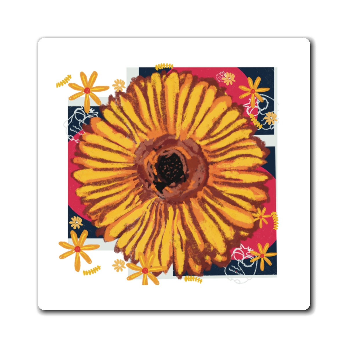 Vibrant Flower Magnets, Colorful Floral Fridge Decor, Boho Kitchen Accessories, Nature-Inspired Gifts, Vintage Flower Art