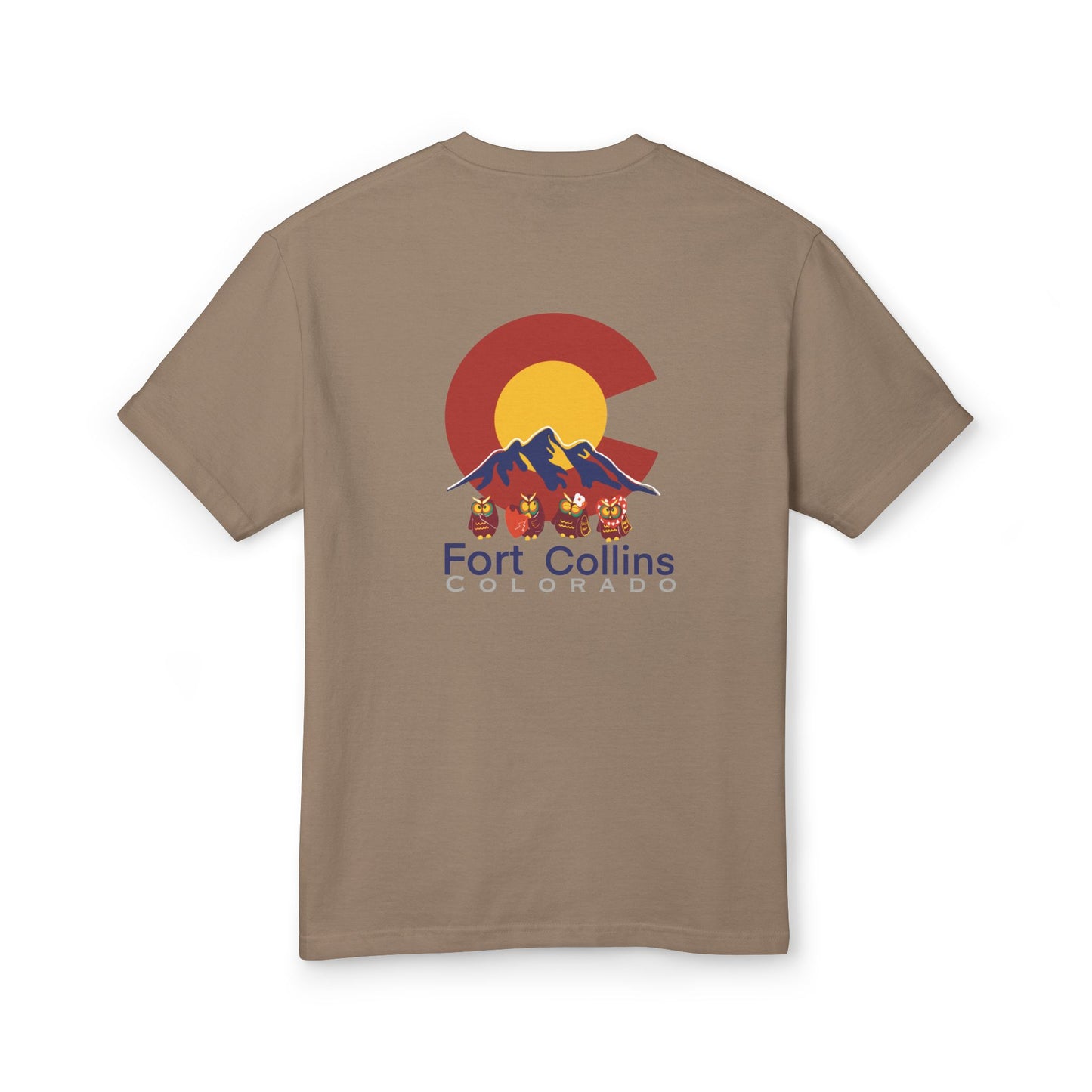 Fort Collins T-Shirt - Unisex Heavyweight Cotton Tee Featuring Colorado Design