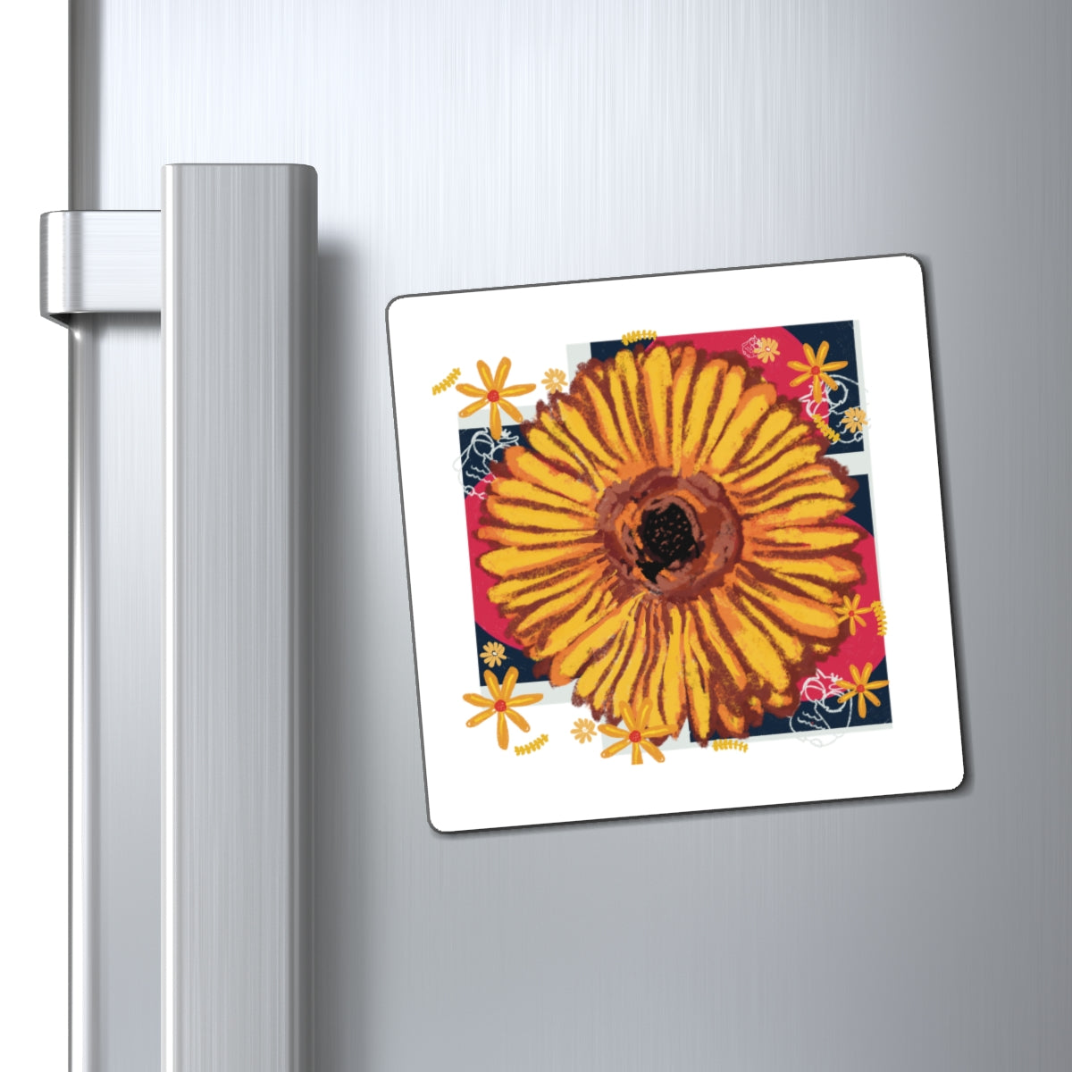 Vibrant Flower Magnets, Colorful Floral Fridge Decor, Boho Kitchen Accessories, Nature-Inspired Gifts, Vintage Flower Art