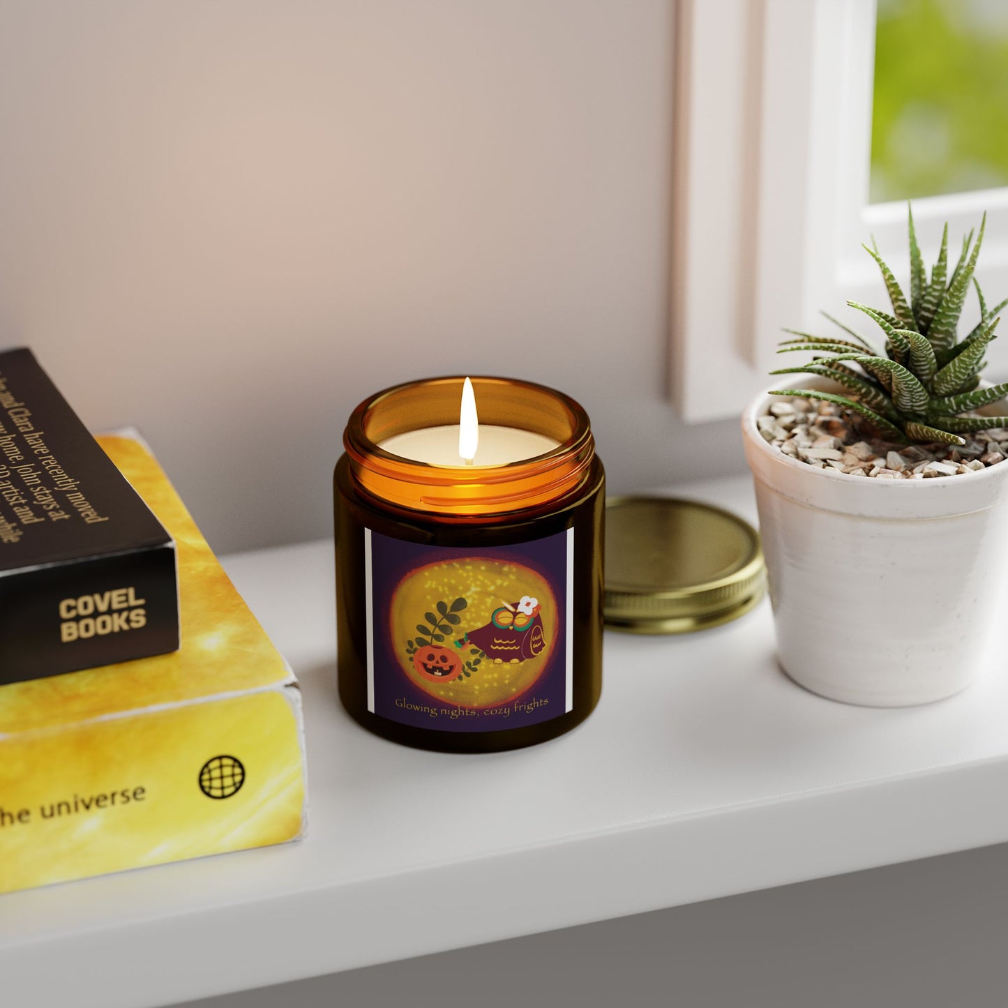 Cozy Autumn Scented Candles | Coconut Apricot Wax (4oz, 9oz) - Perfect for Fall Decor, Relaxation, Home Fragrance, Gifts, Halloween