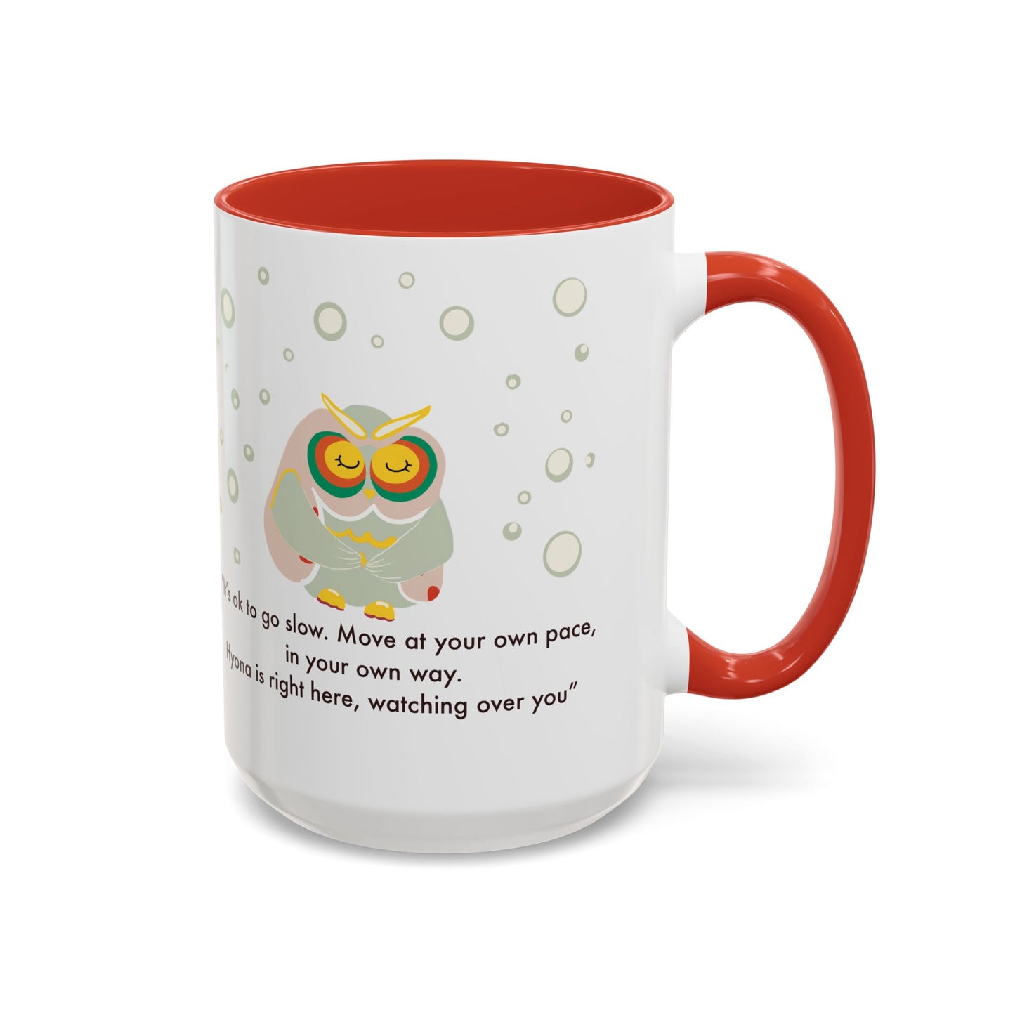 Inspirational Owl Coffee Mug - Relaxing Gift for Coffee Lovers, Motivational Drinkware, Cute Home Decor, Self-Care Reminder