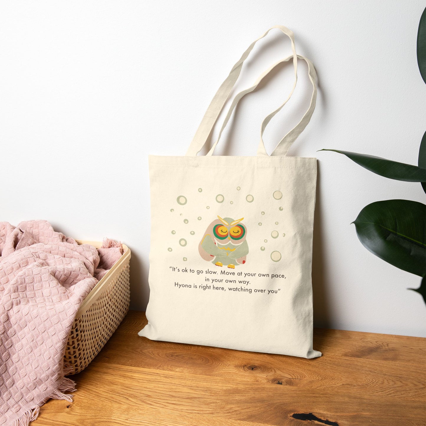 Inspirational Owl Canvas Tote Bag, Reusable Shopping Bag, Eco-Friendly Gift, Cute Owl Art, Positive Vibes