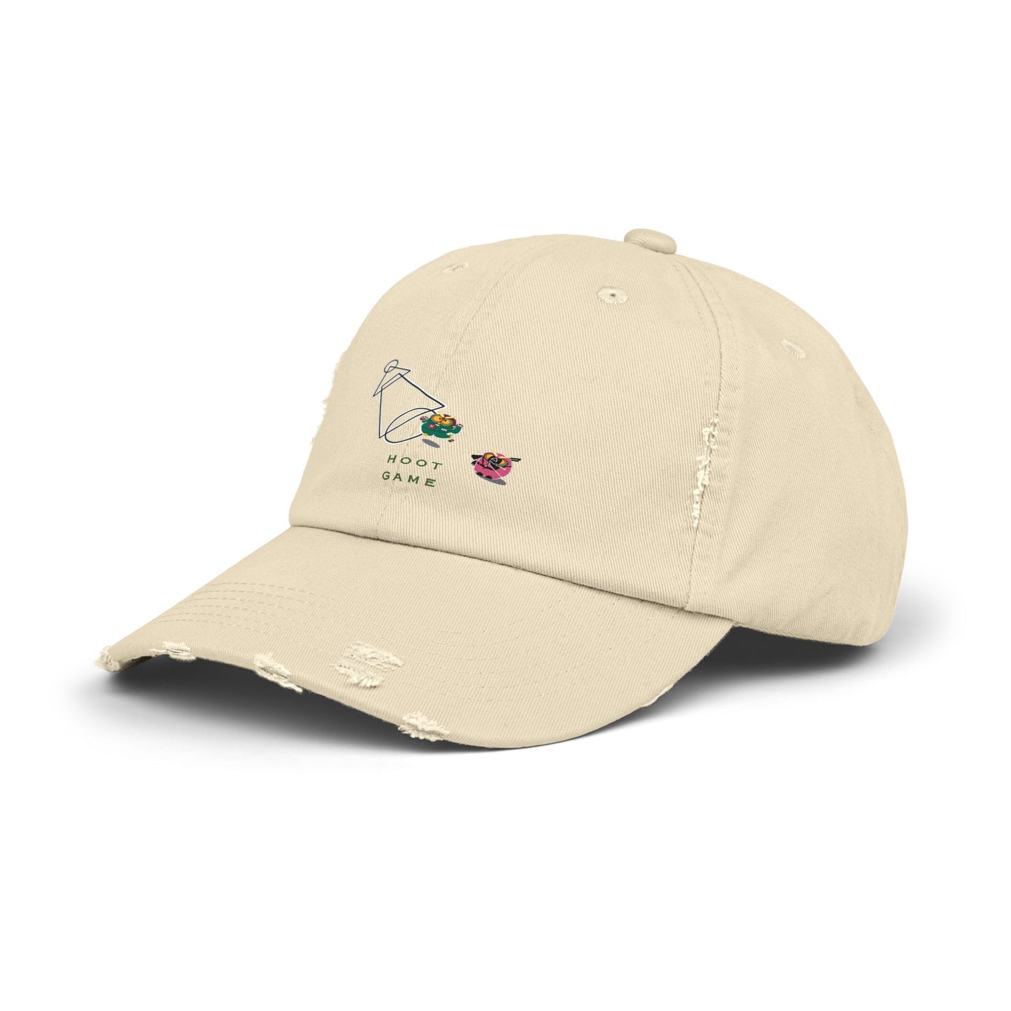 Unisex Distressed Cap - Hoot Game Inspired Fashion Hat
