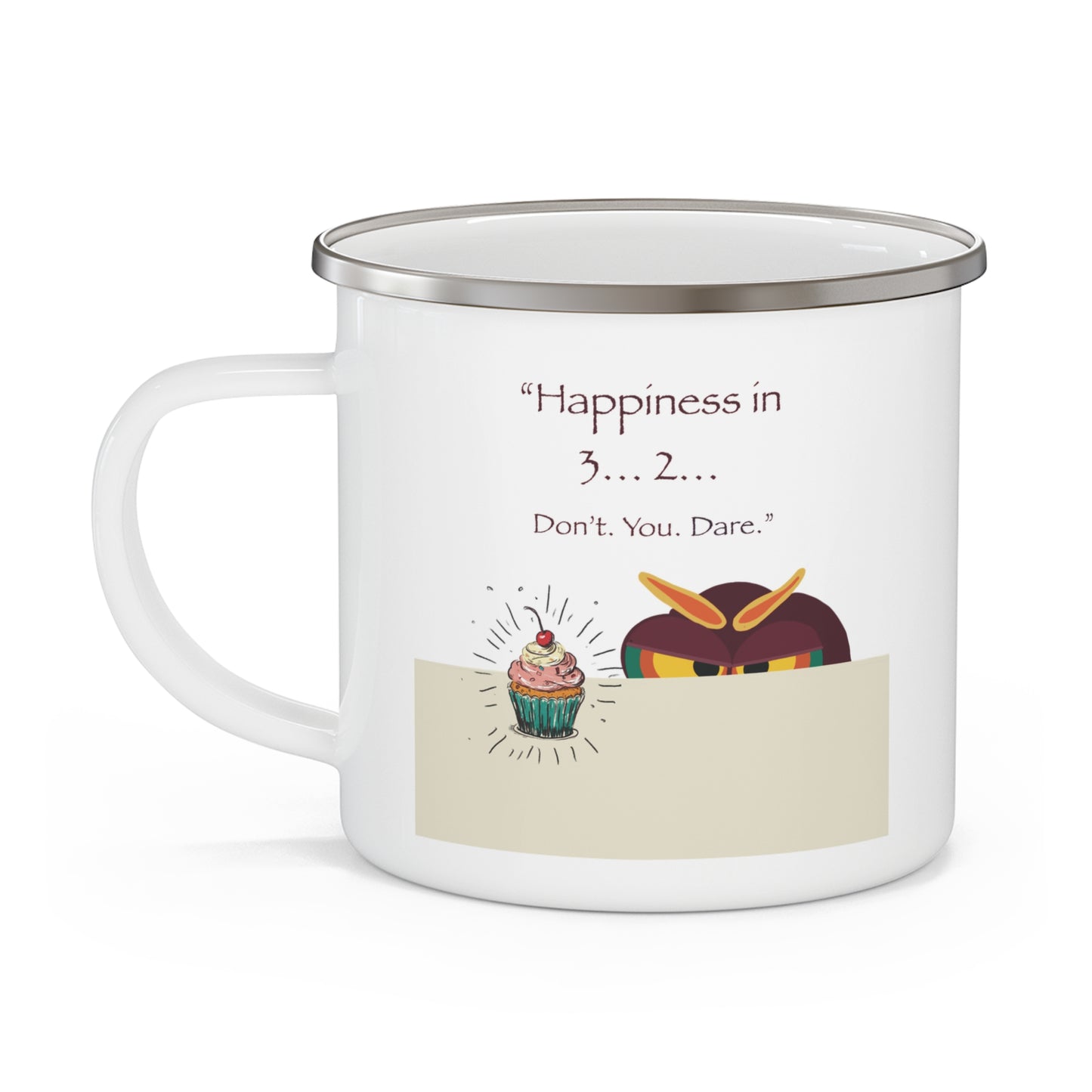 Fun Enamel Camping Mug with Quirky Quotes, Adventure Mug, Coffee Cup for Outdoors, Gift for Campers, Birthday Mug, Unique Travel Mug