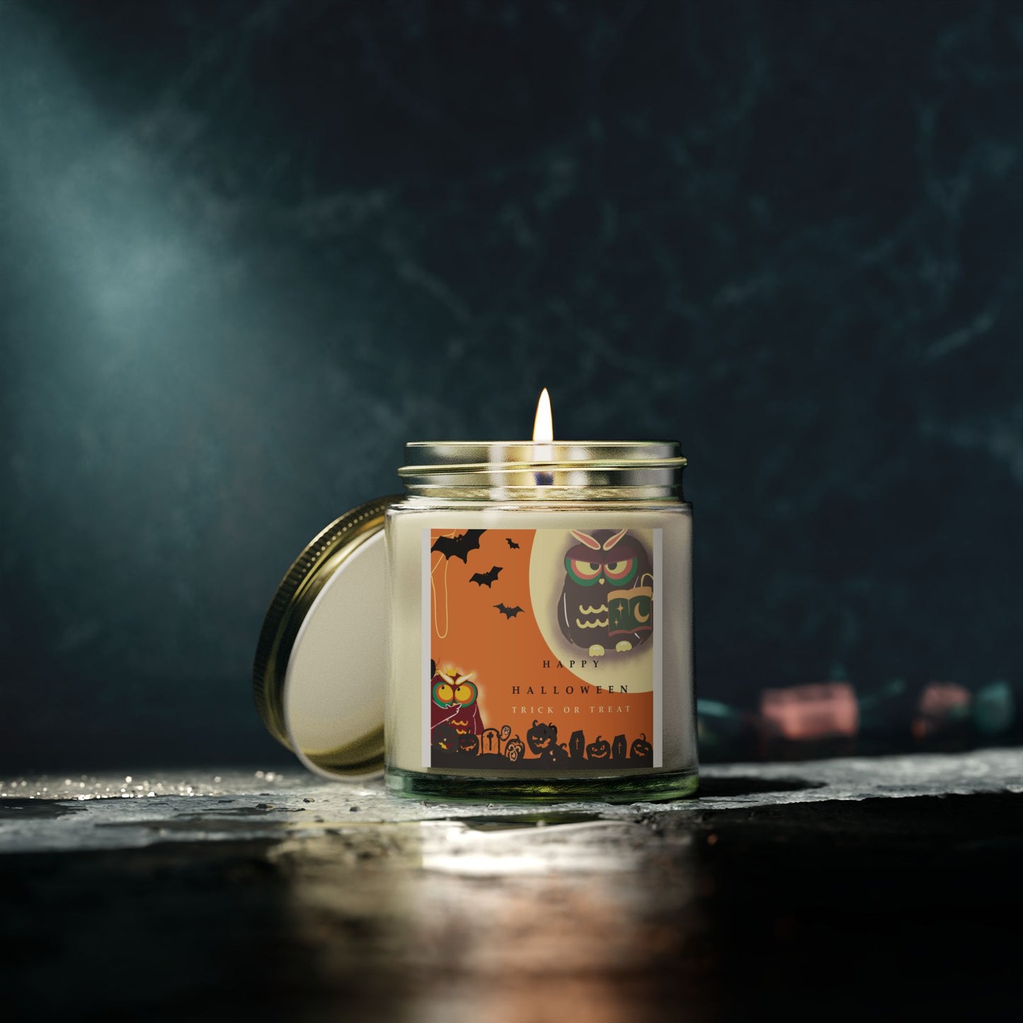 Halloween Scented Candles, Cozy Fall Home Decor, Gift for Friends, Coconut Apricot Wax, Spooktacular Candle Set, 4oz & 9oz