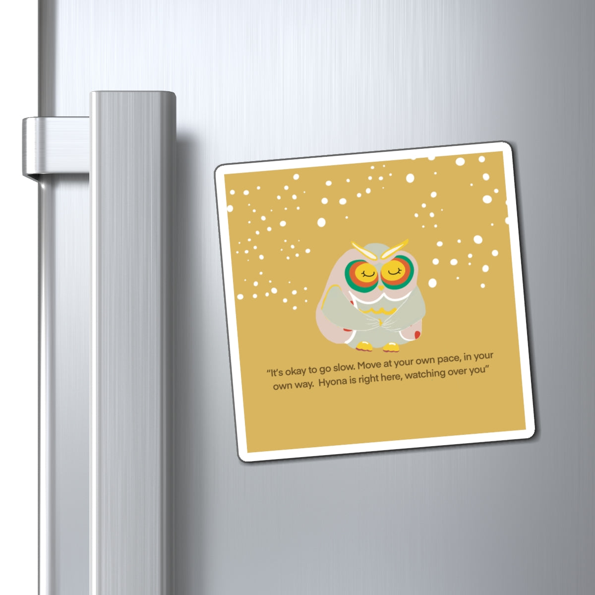 Inspirational Owl Magnet - "It's Okay to Go Slow" Decor