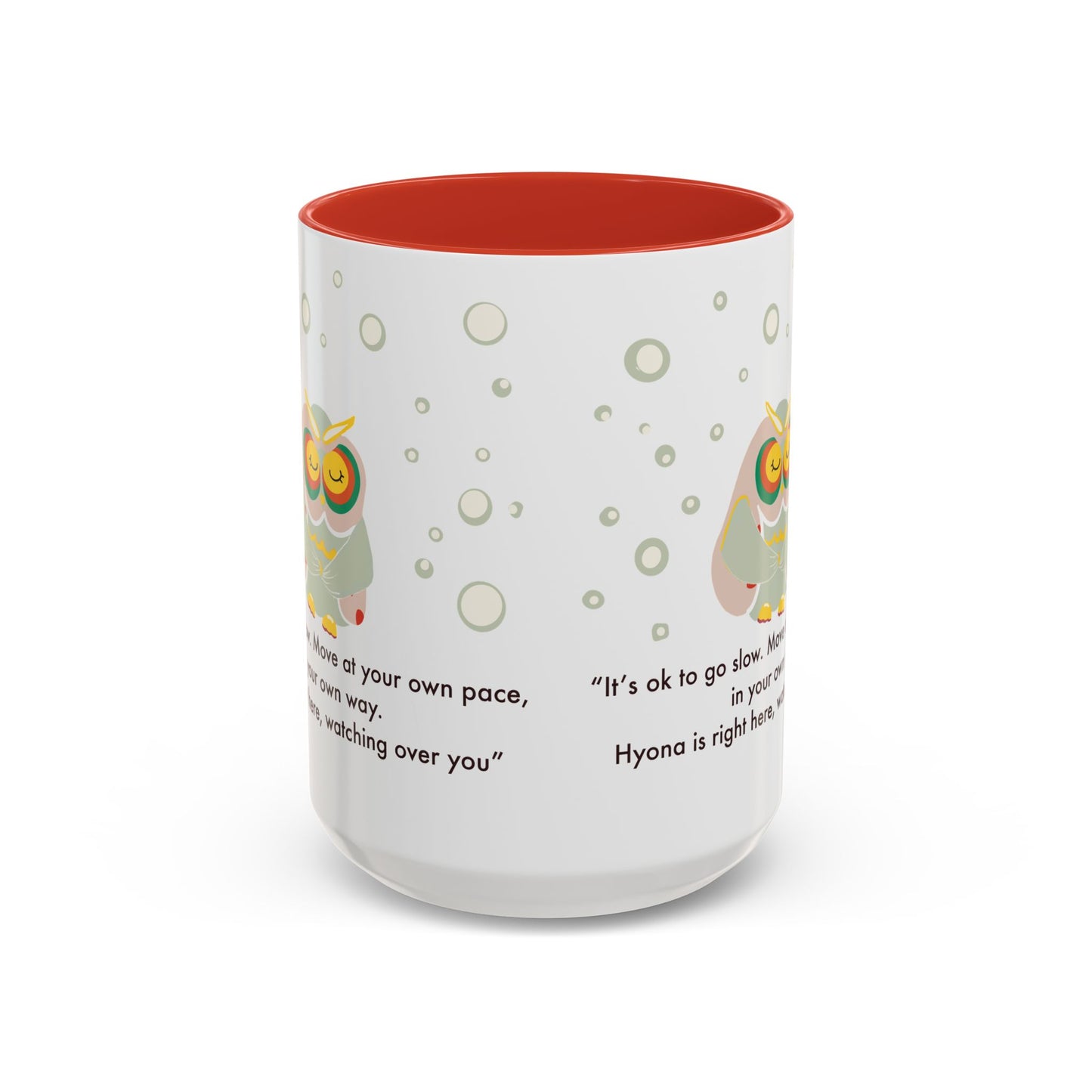 Inspirational Owl Coffee Mug - Relaxing Gift for Coffee Lovers, Motivational Drinkware, Cute Home Decor, Self-Care Reminder