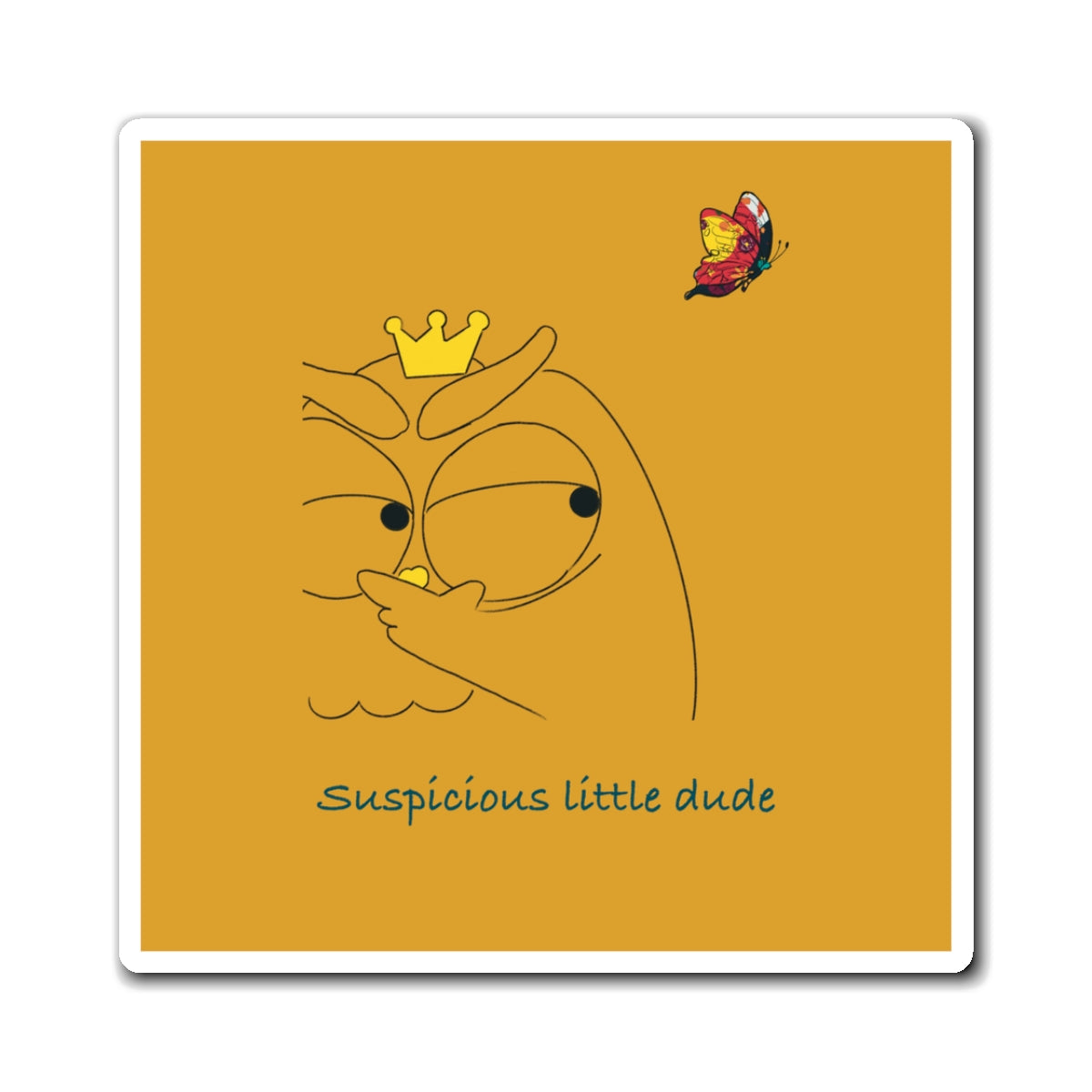 Suspicious Little Dude Magnet, Cute Kitchen Decor, Unique Gift, Quirky Home Accessories, Fun Fridge Magnet, Gifts for Him