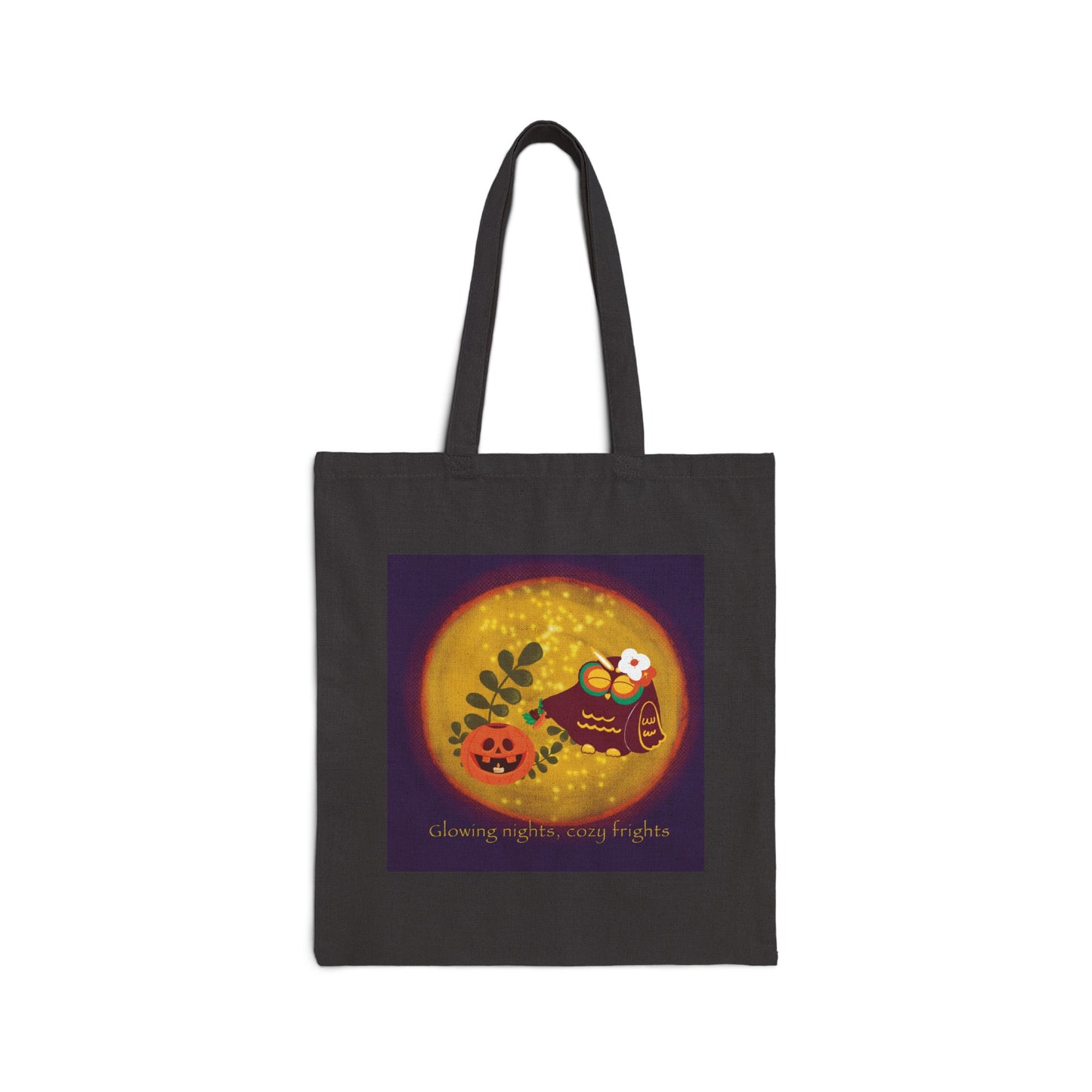 Autumn Inspired Cotton Canvas Tote Bag, Pumpkin Design, Eco-Friendly Shopping Bag, Fall Decor, Gift for Her, Reusable Grocery Tote