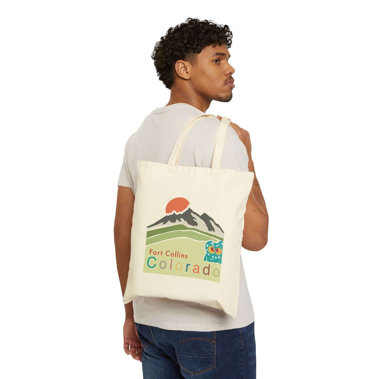 Fort Collins Colorado Cotton Canvas Tote Bag - Eco-Friendly, Stylish Reusable Shopping Bag