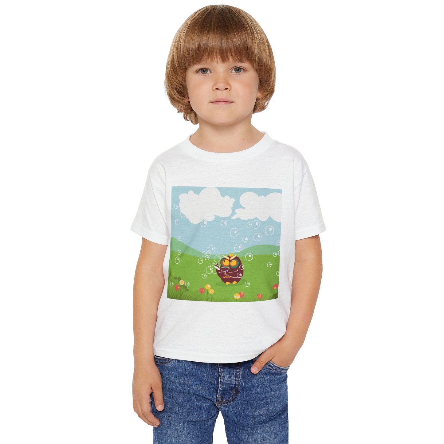 Whimsical Toddler T-Shirt with Bubbles Design, Kids Gift, Summer Outfit, Birthday Party, Playtime Essential, Adorable Toddler Apparel