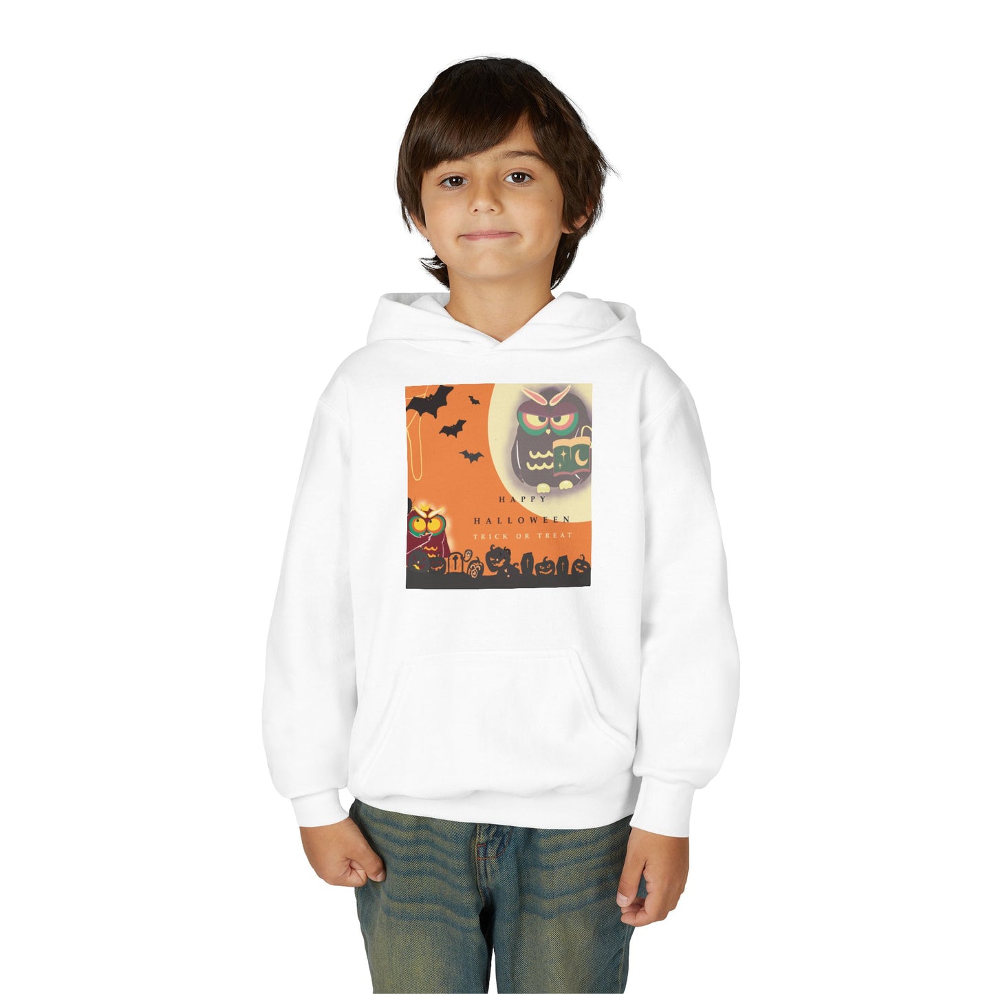 Halloween Youth Hoodie - Spooky Graphic Sweatshirt, Perfect for Fall Fun, Trick-or-Treating, Costume Parties, Cozy Sweater