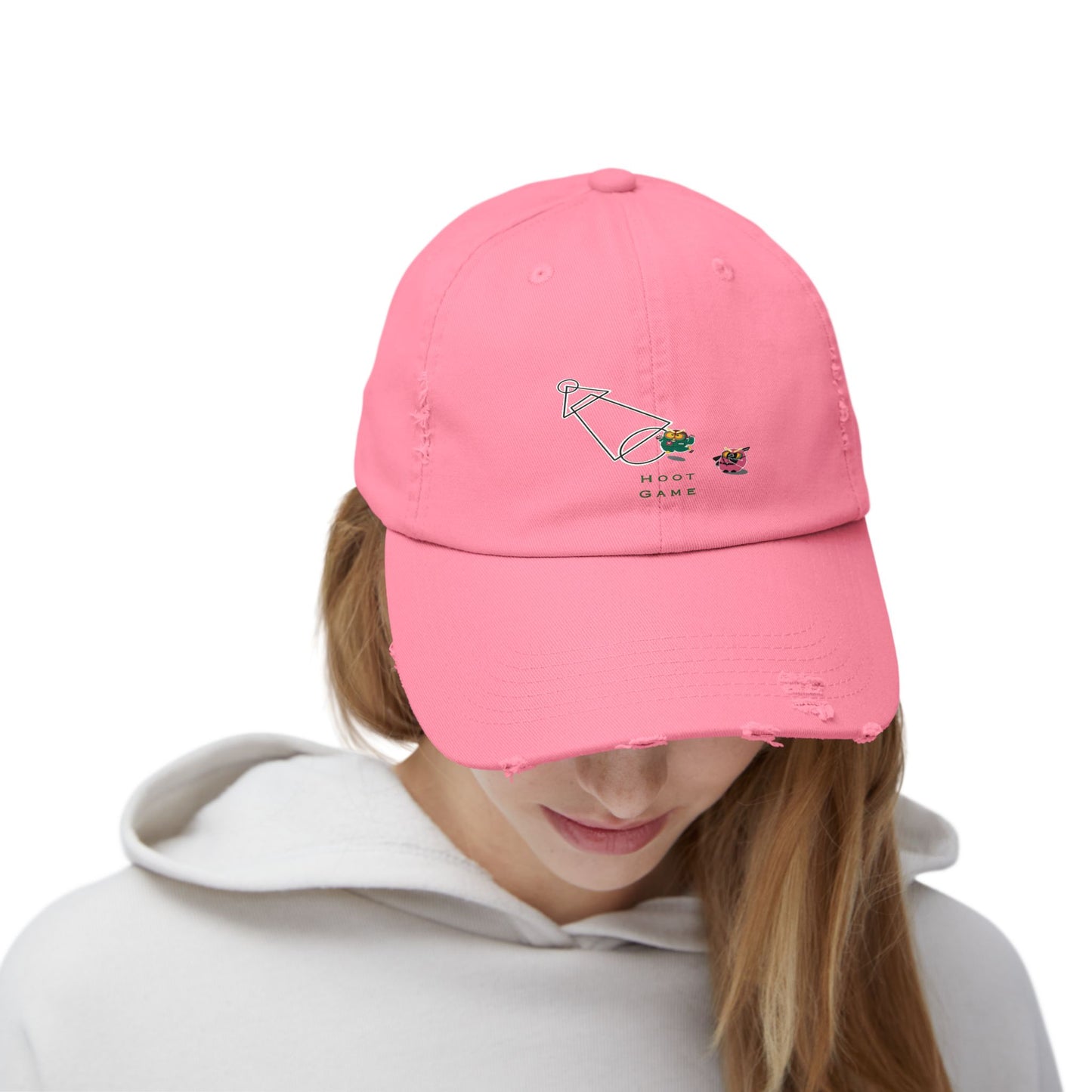Unisex Distressed Cap - Hoot Game Inspired Fashion Hat