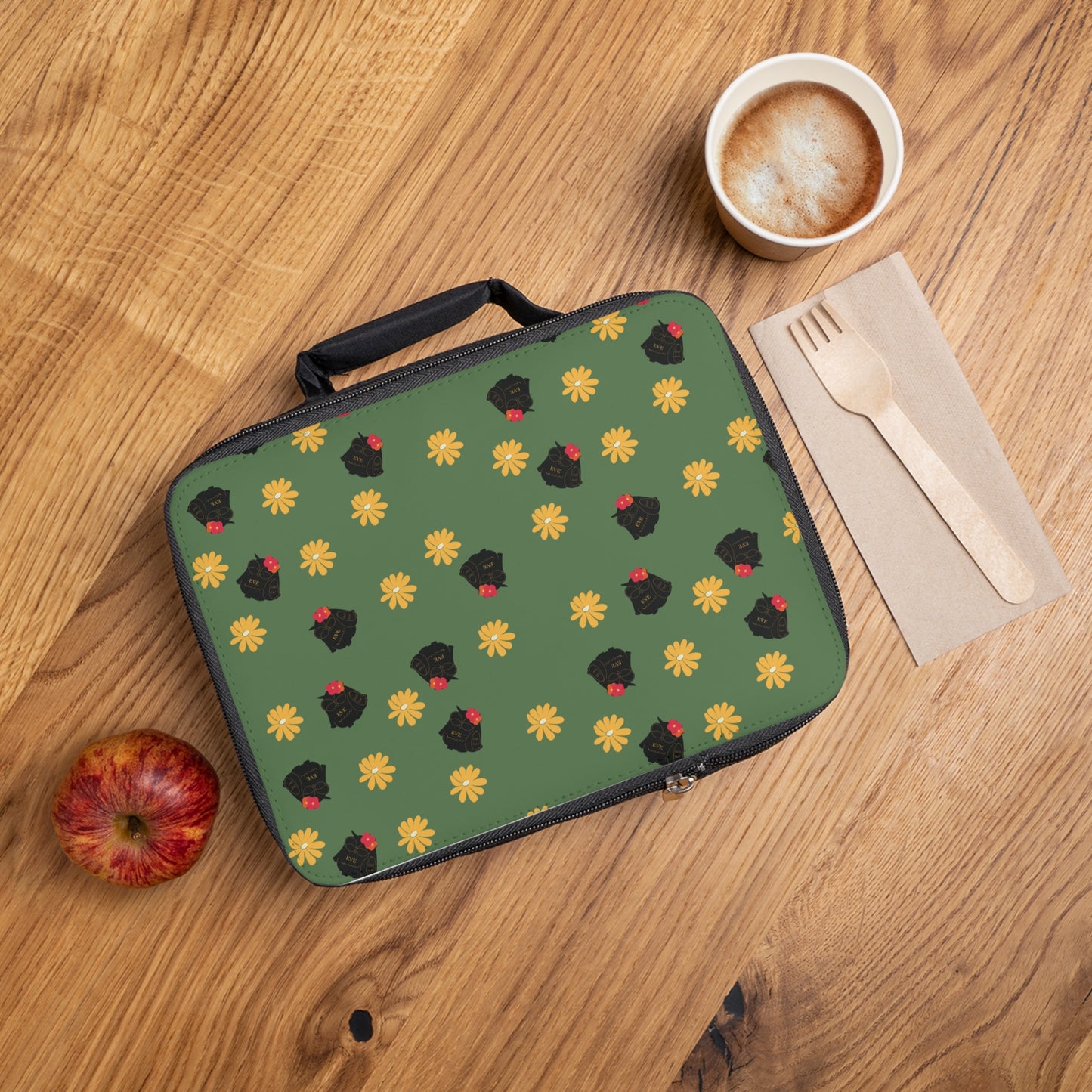 Charming Floral Lunch Bag - Cute Dog Design, Fun Picnic Accessory, School Lunch Tote, Dog Lover Gift, Eco-Friendly Snack Carrier
