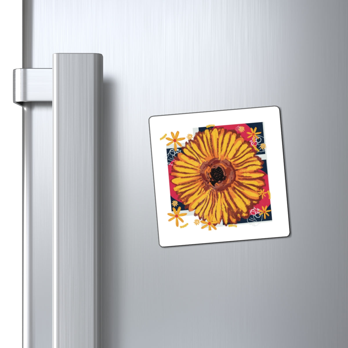 Vibrant Flower Magnets, Colorful Floral Fridge Decor, Boho Kitchen Accessories, Nature-Inspired Gifts, Vintage Flower Art
