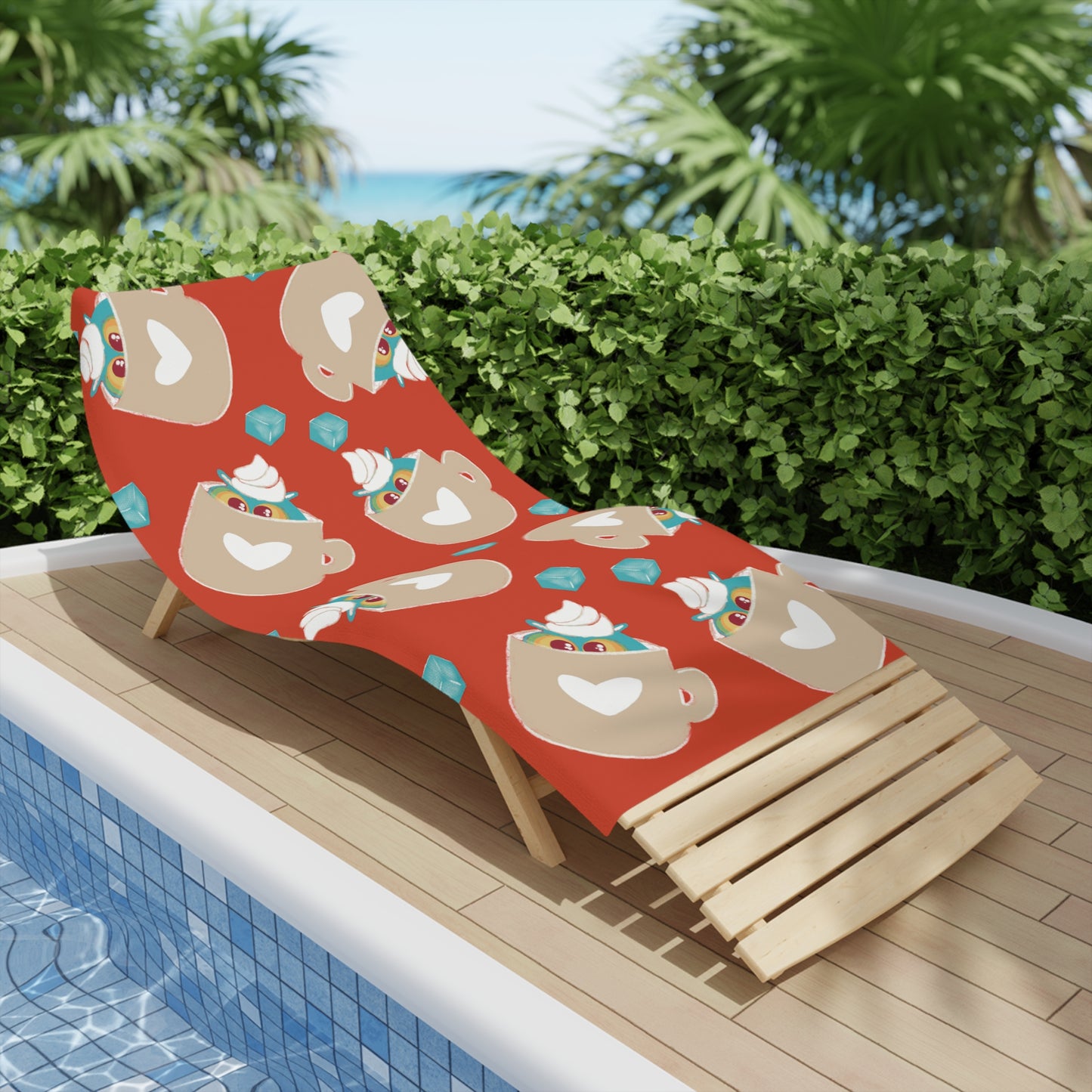 Charming Beach Towels with Cup Design, Fun Towels, Summer Essentials, Pool Days, Gift for Beach Lovers, Unique Beach Decor