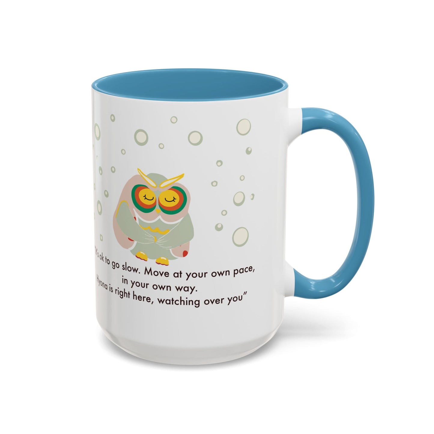 Inspirational Owl Coffee Mug - Relaxing Gift for Coffee Lovers, Motivational Drinkware, Cute Home Decor, Self-Care Reminder